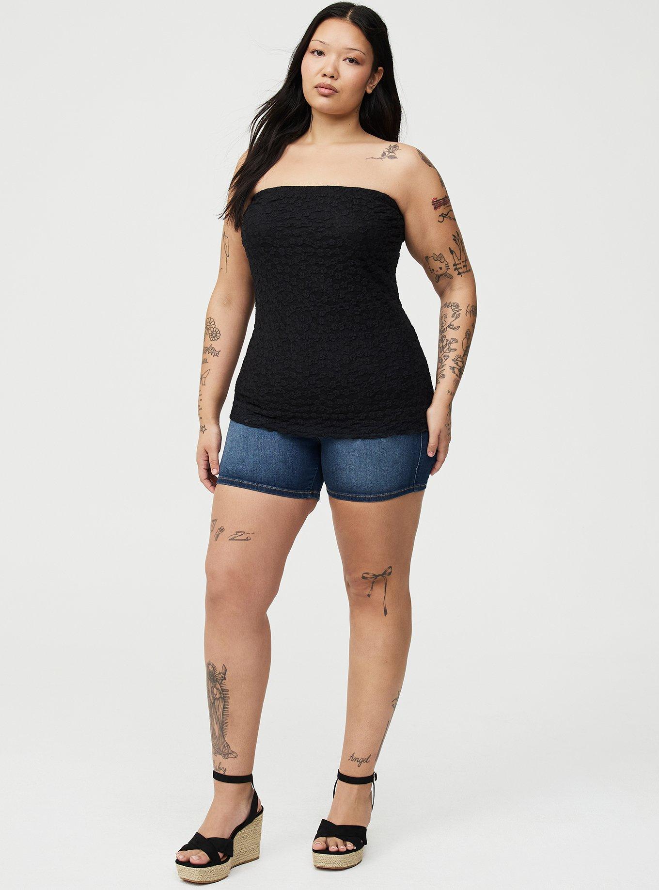 Lace Tube Top, DEEP BLACK, alternate