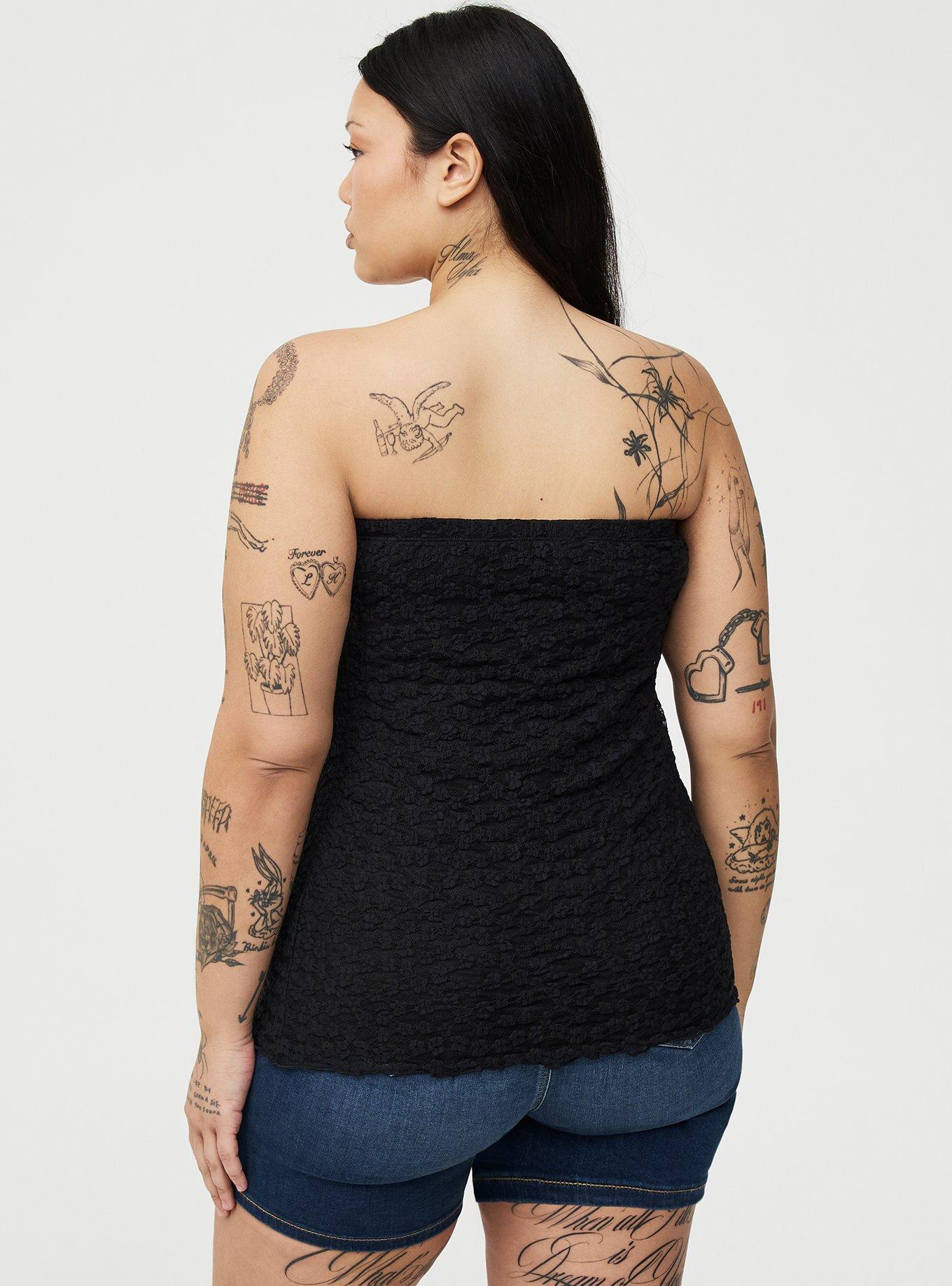 Lace Tube Top, DEEP BLACK, alternate