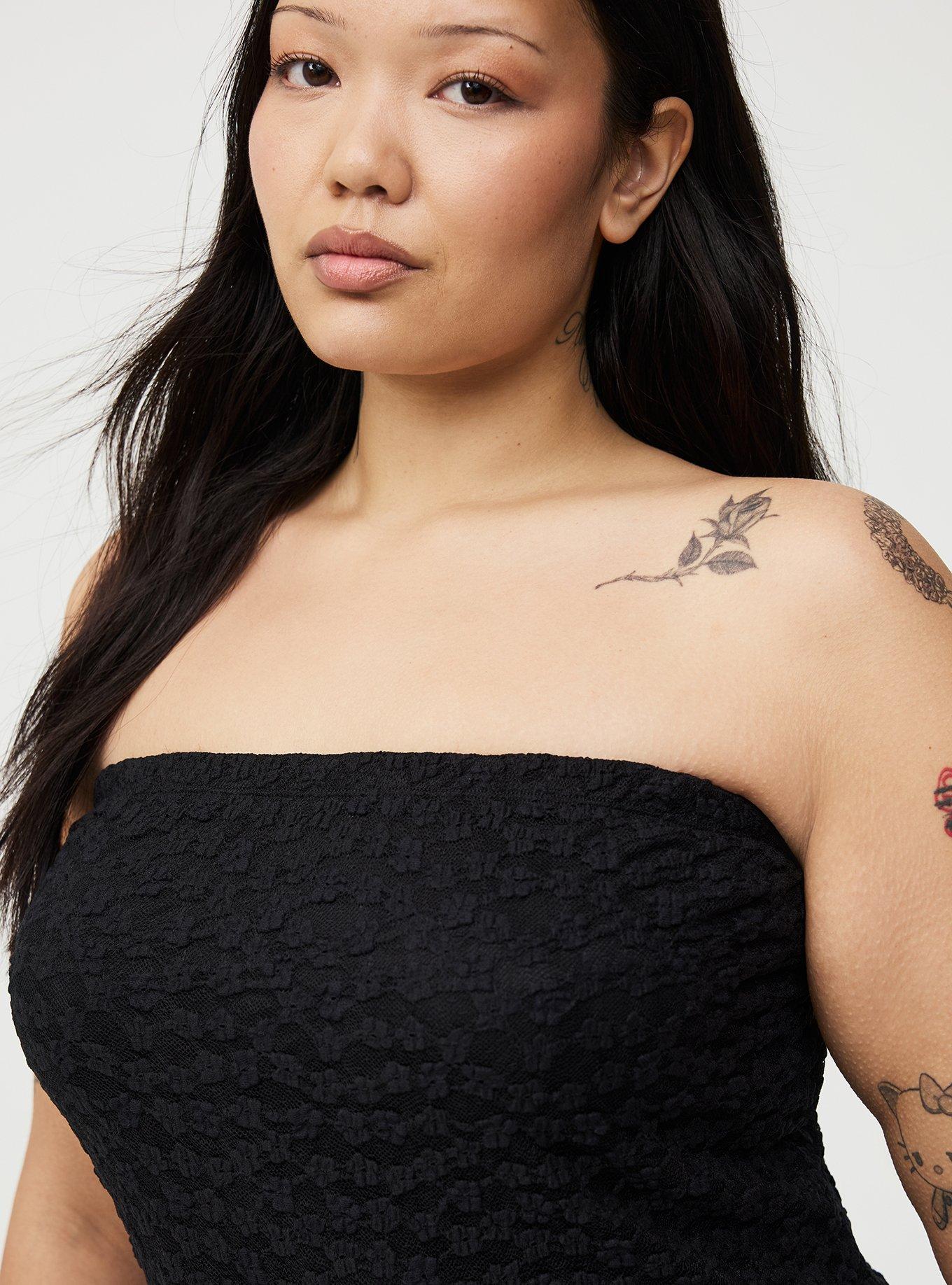 Lace Tube Top, DEEP BLACK, alternate