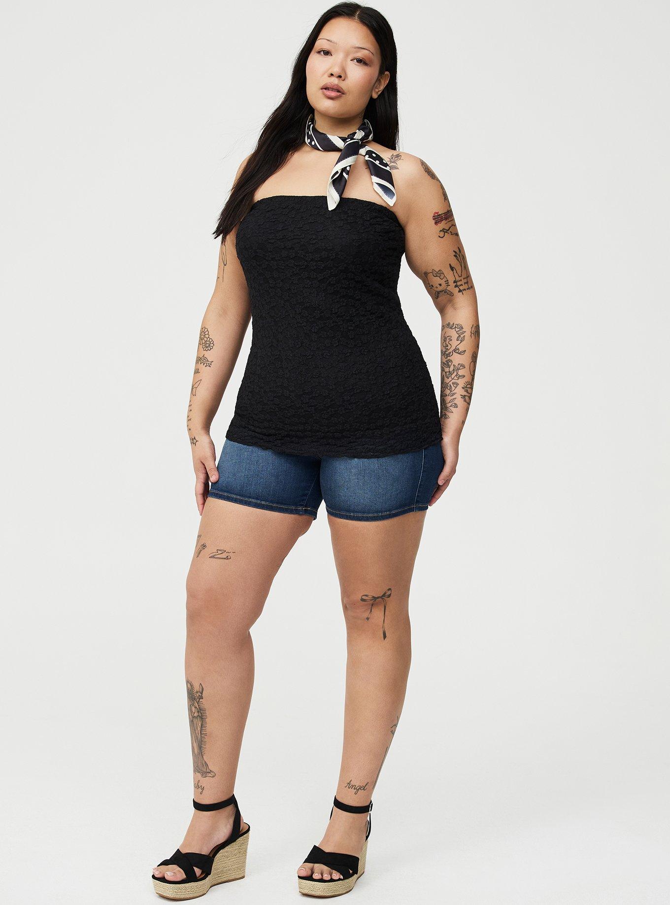 Lace Tube Top, DEEP BLACK, alternate