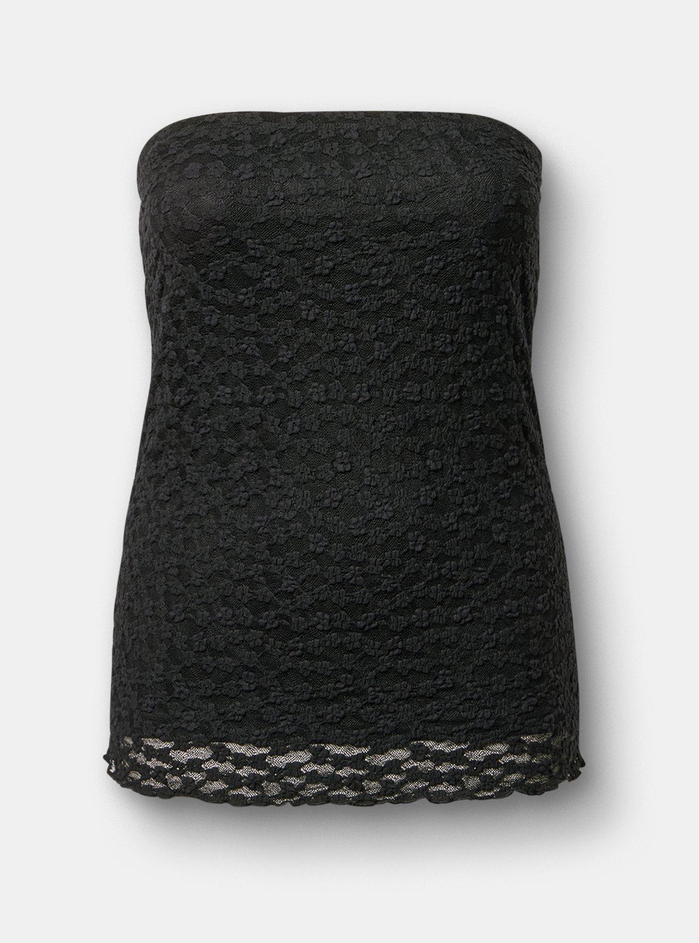 Lace Tube Top, DEEP BLACK, hi-res