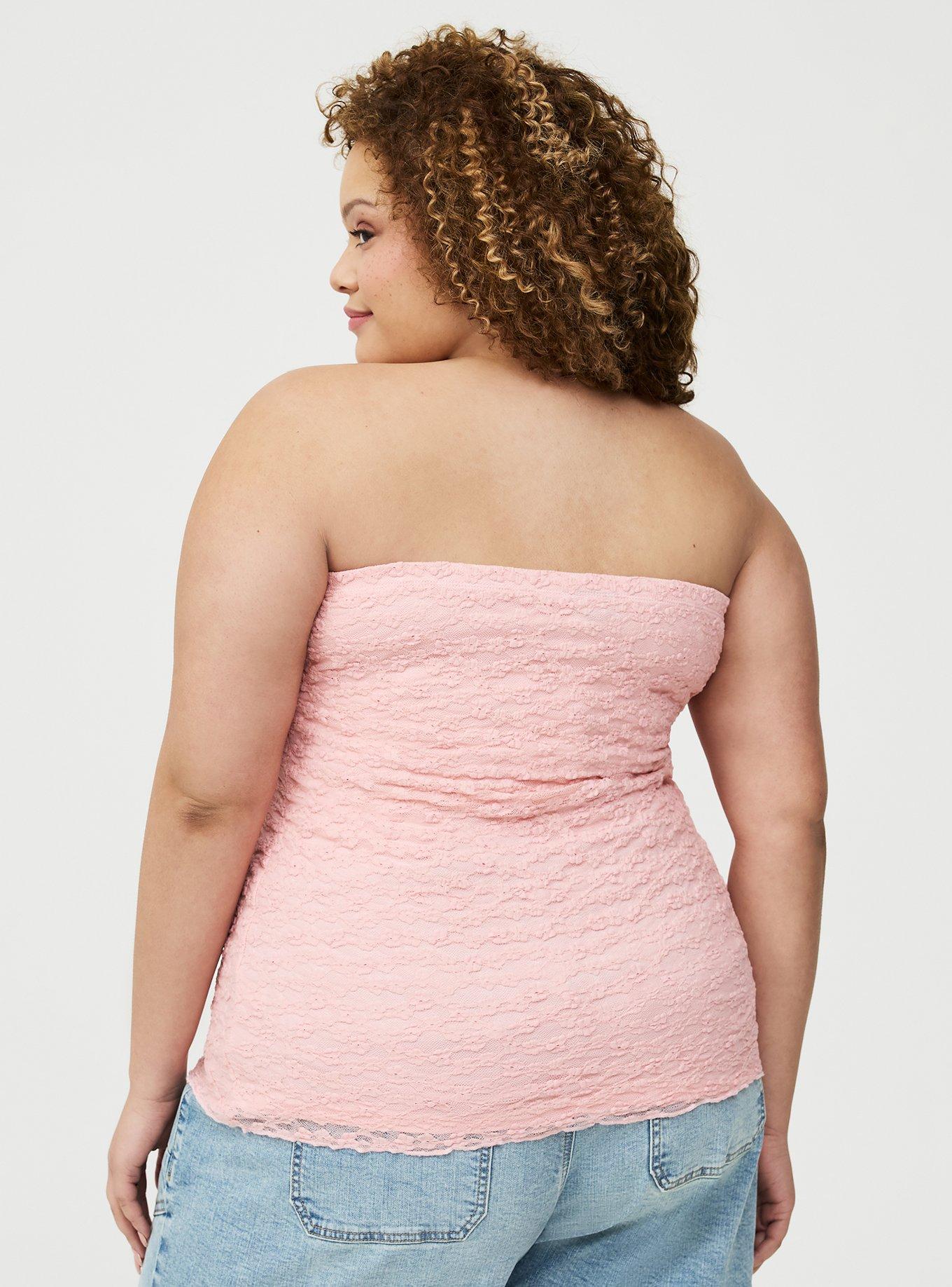 Lace Tube Top, SILVER PINK, alternate