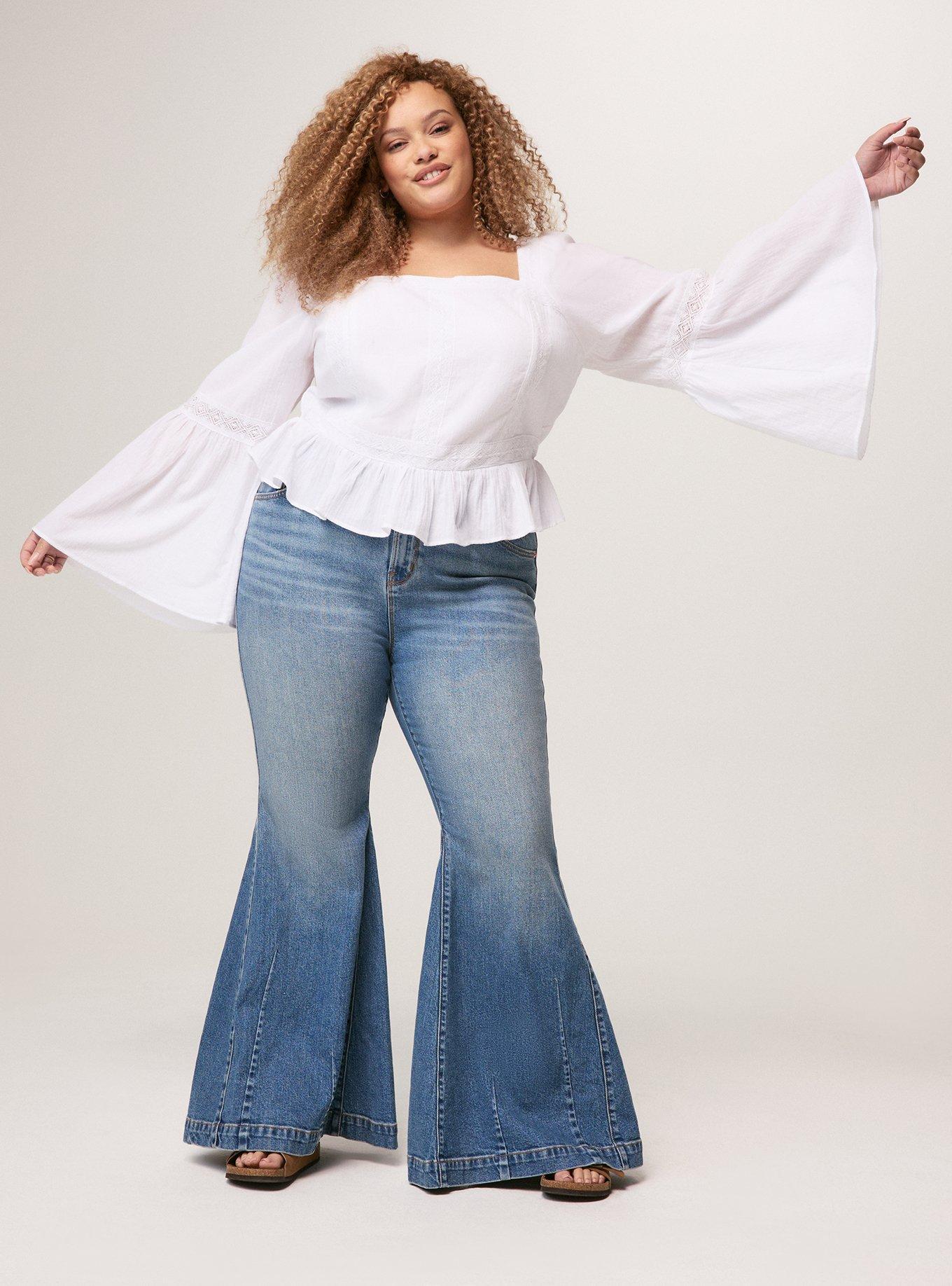 Festi Peplum Bell Sleeve Top, BRIGHT WHITE, alternate