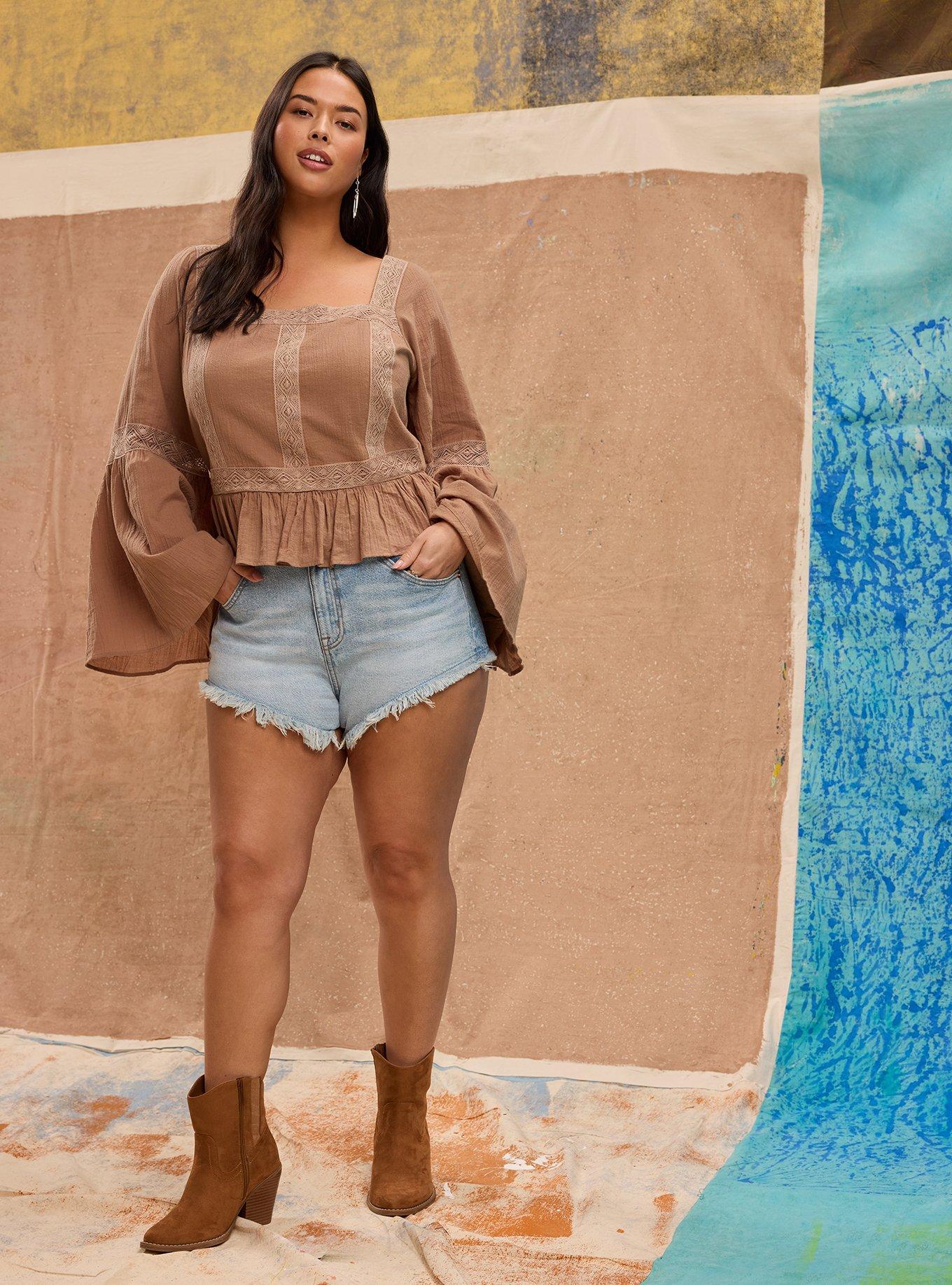 Festi Peplum Bell Sleeve Top, PORTABELLA, alternate