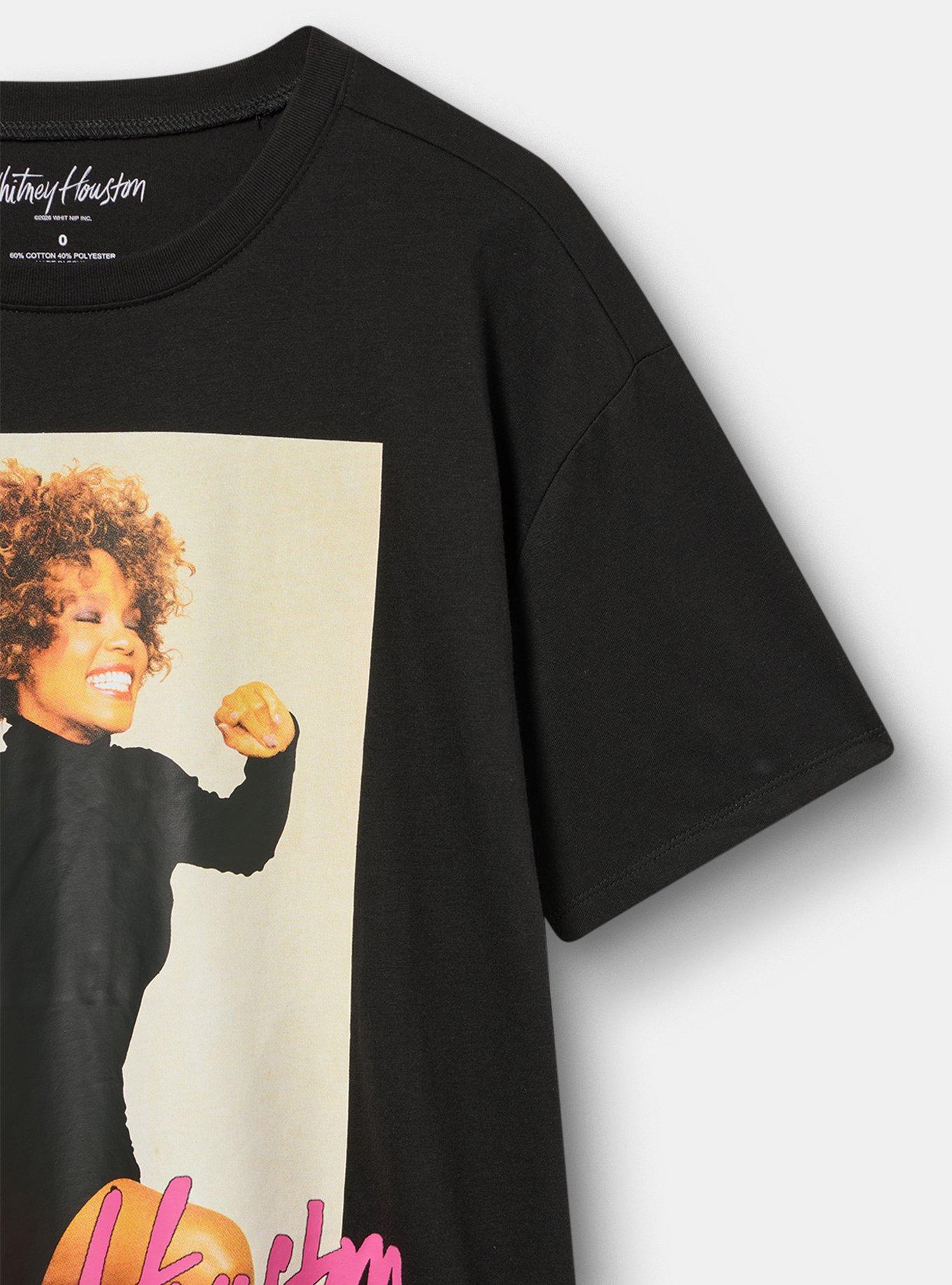 Whitney Houston Relaxed Cotton Tee, WHITNEY HOUSTON DEEP BLACK, alternate