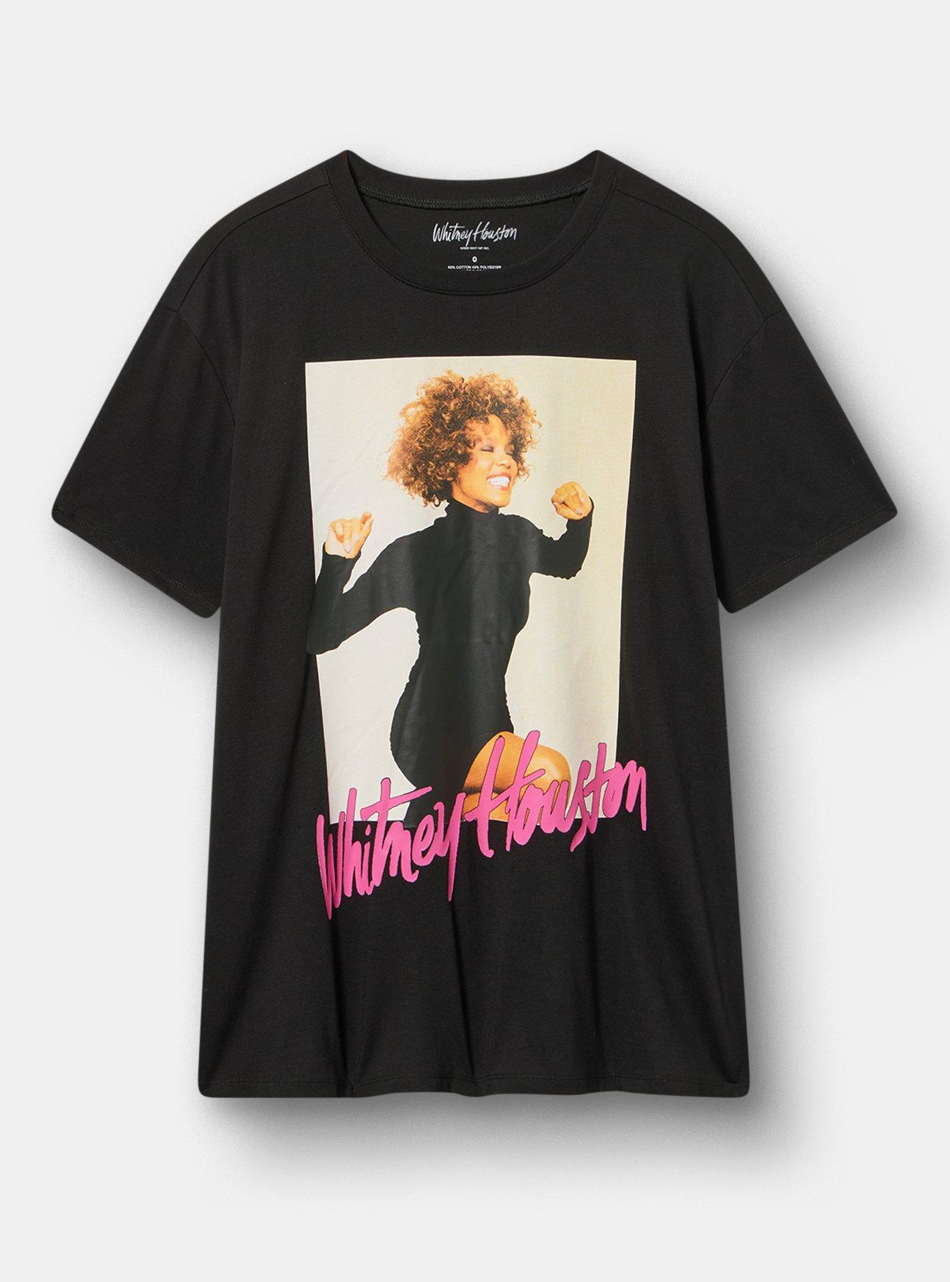 Whitney Houston Relaxed Cotton Tee, WHITNEY HOUSTON DEEP BLACK, hi-res