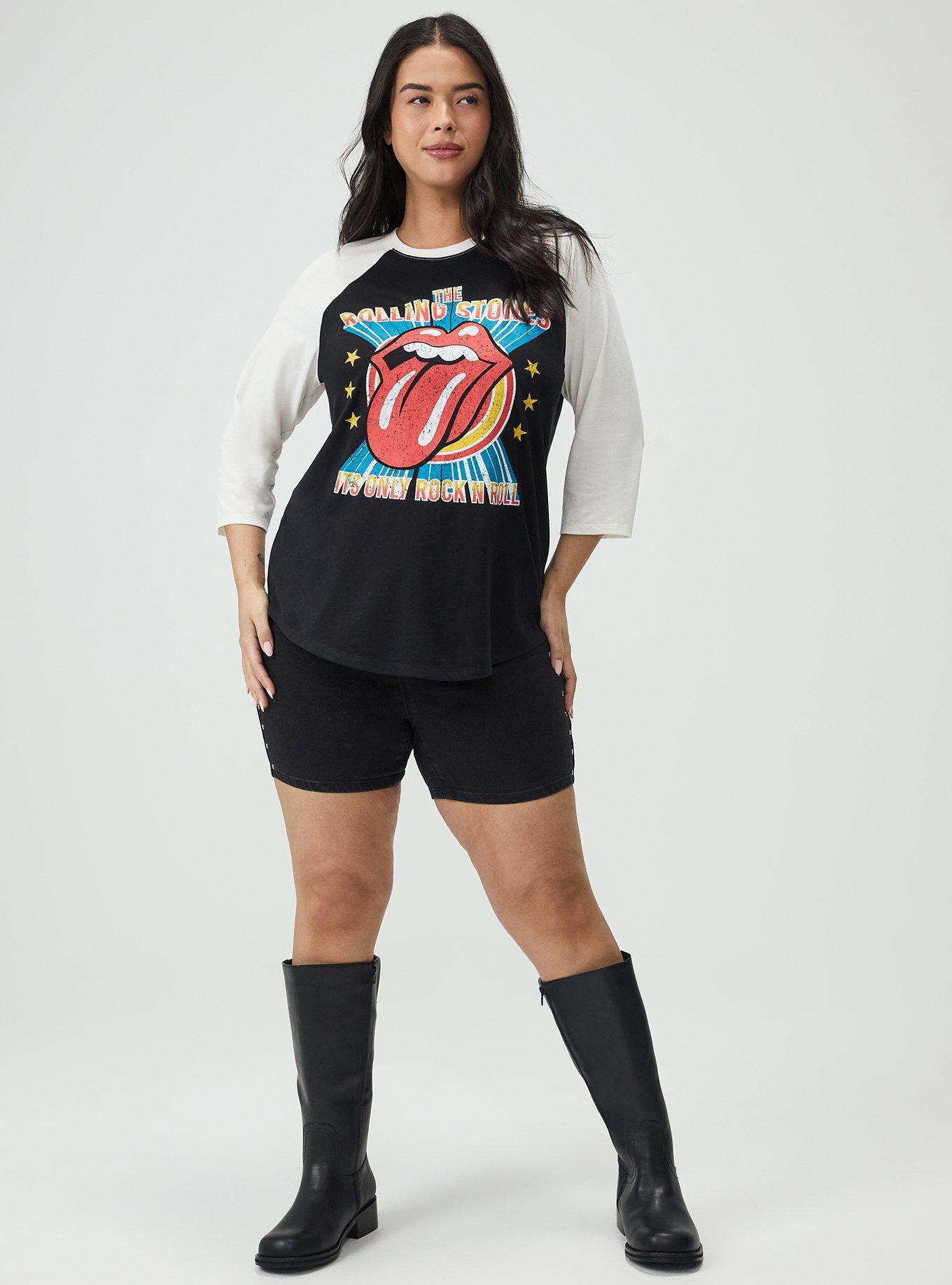 The Rolling Stones Cotton Jersey 3/4 Sleeve Raglan Tee, THE ROLLING STONES ONLY ROCK DEEP BLACK, alternate