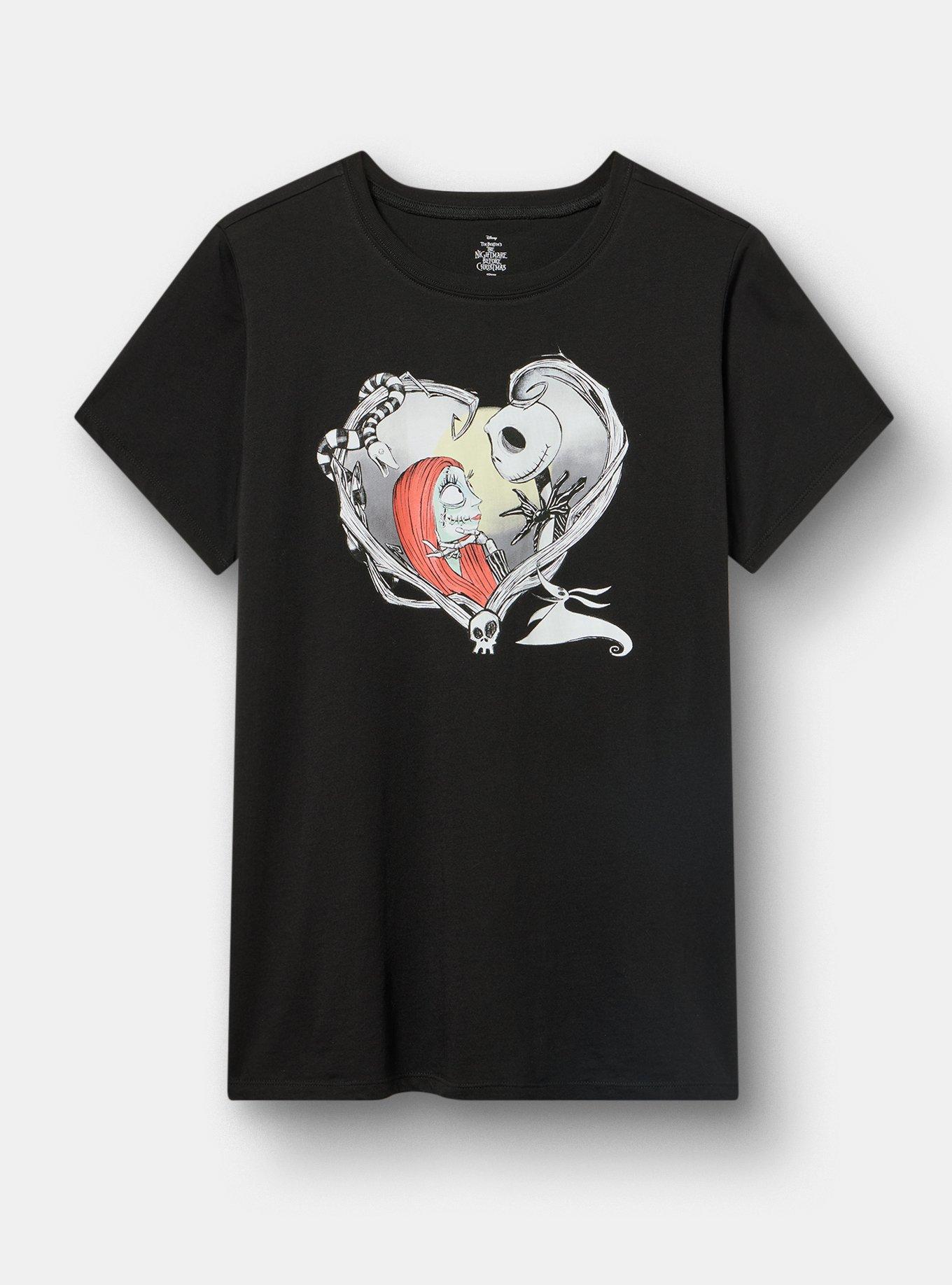 Nightmare Before Christmas Classic Cotton Tee, NIGHTMARE BEFORE CHRISTMAS HEART DEEP BLACK, hi-res