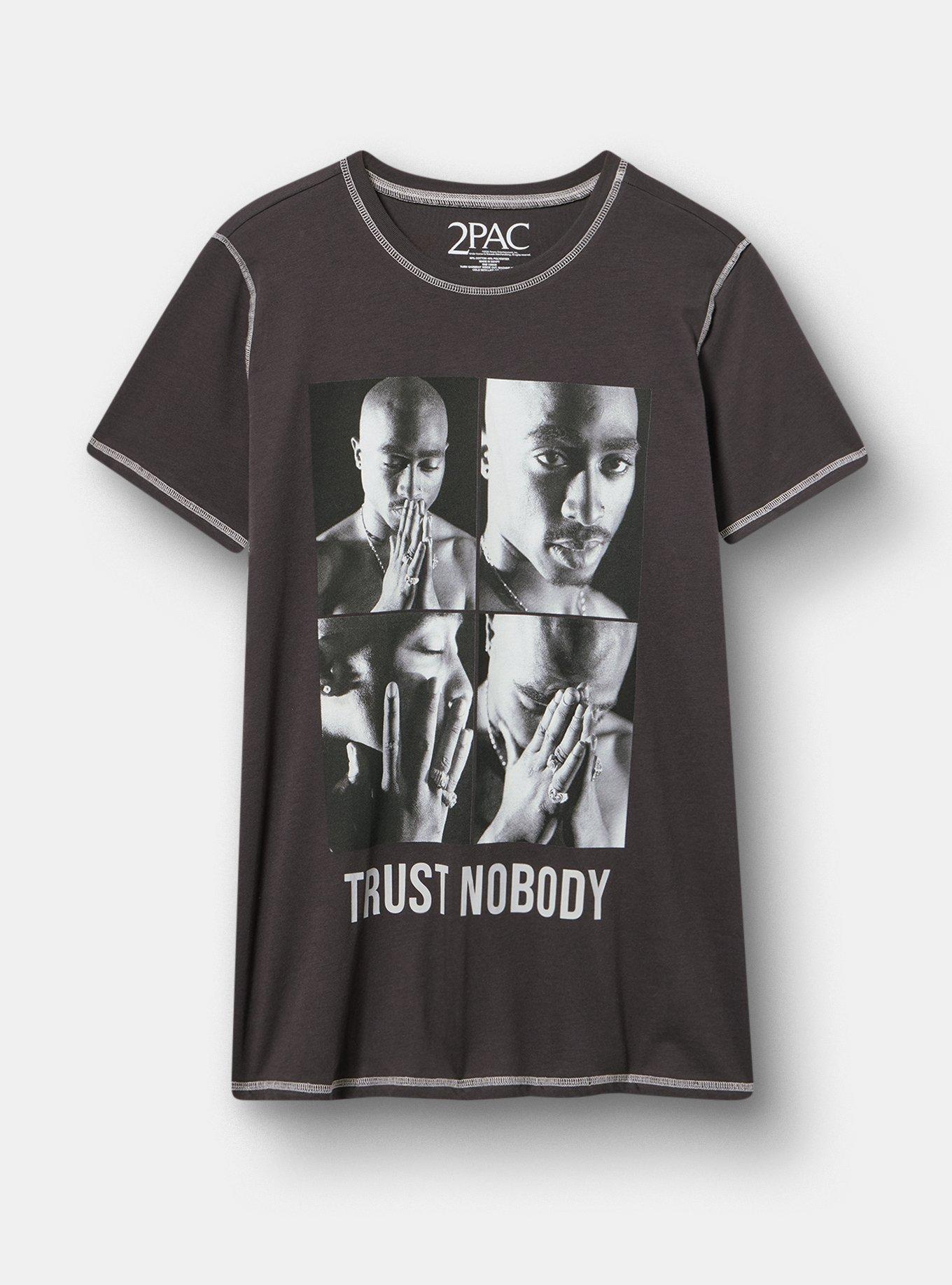 Tupac Slim Cotton Jersey Seam Tee, TUPAC TRUST NOBODY OBSIDIAN, hi-res