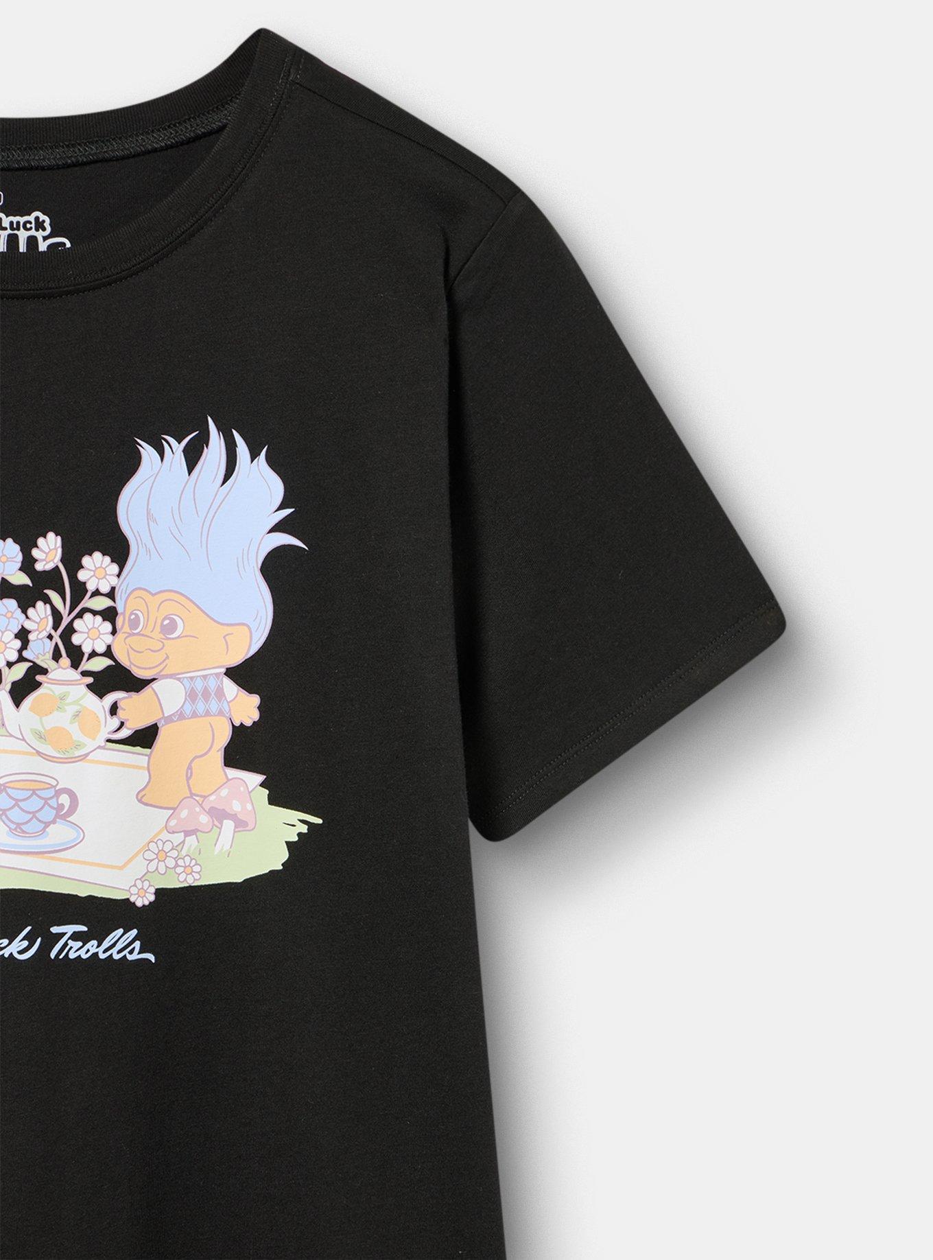 Trolls Classic Cotton Crew Tee, GOOD LUCK TROLLS DEEP BLACK, alternate
