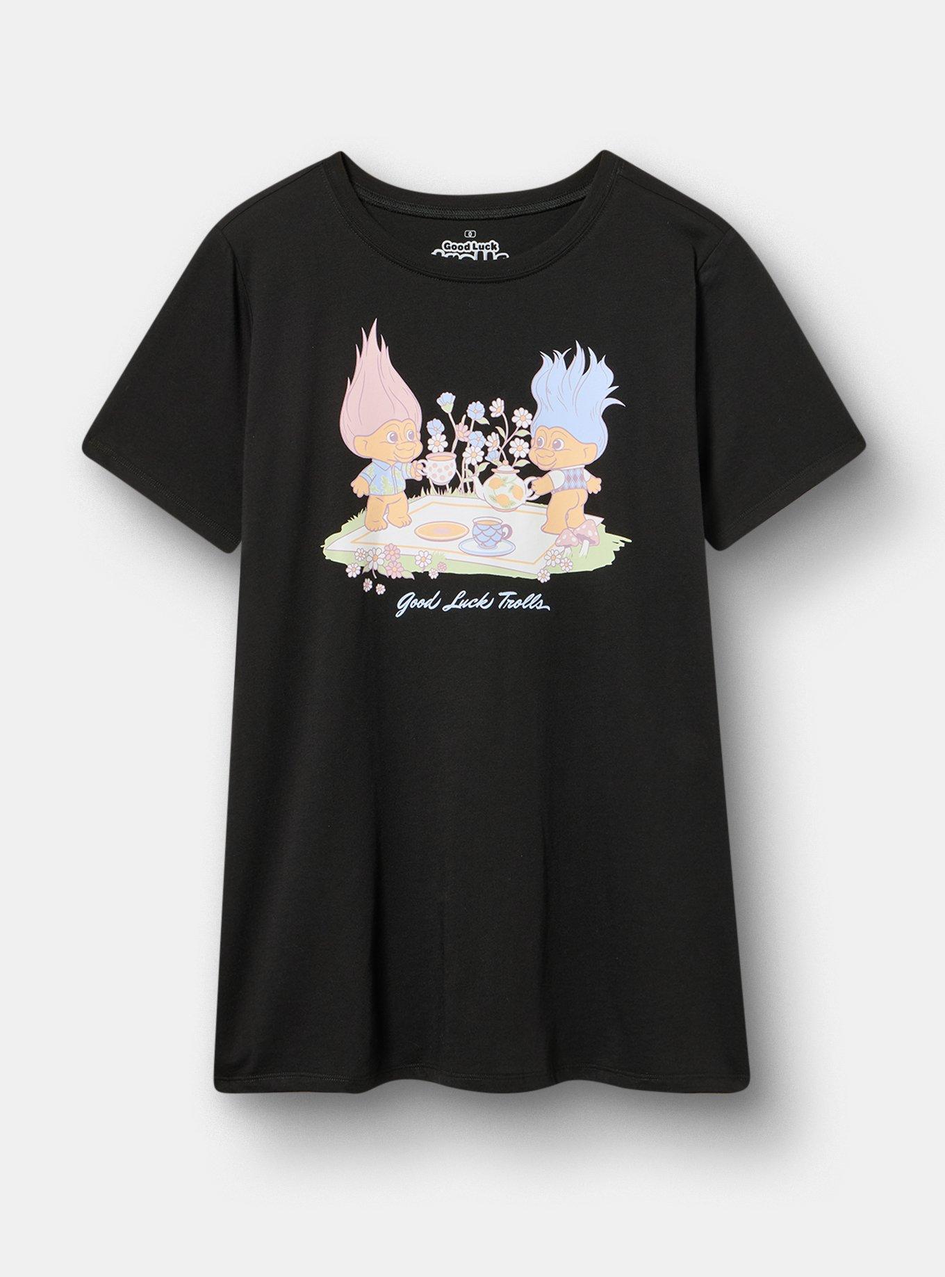 Trolls Classic Cotton Crew Tee, GOOD LUCK TROLLS DEEP BLACK, hi-res