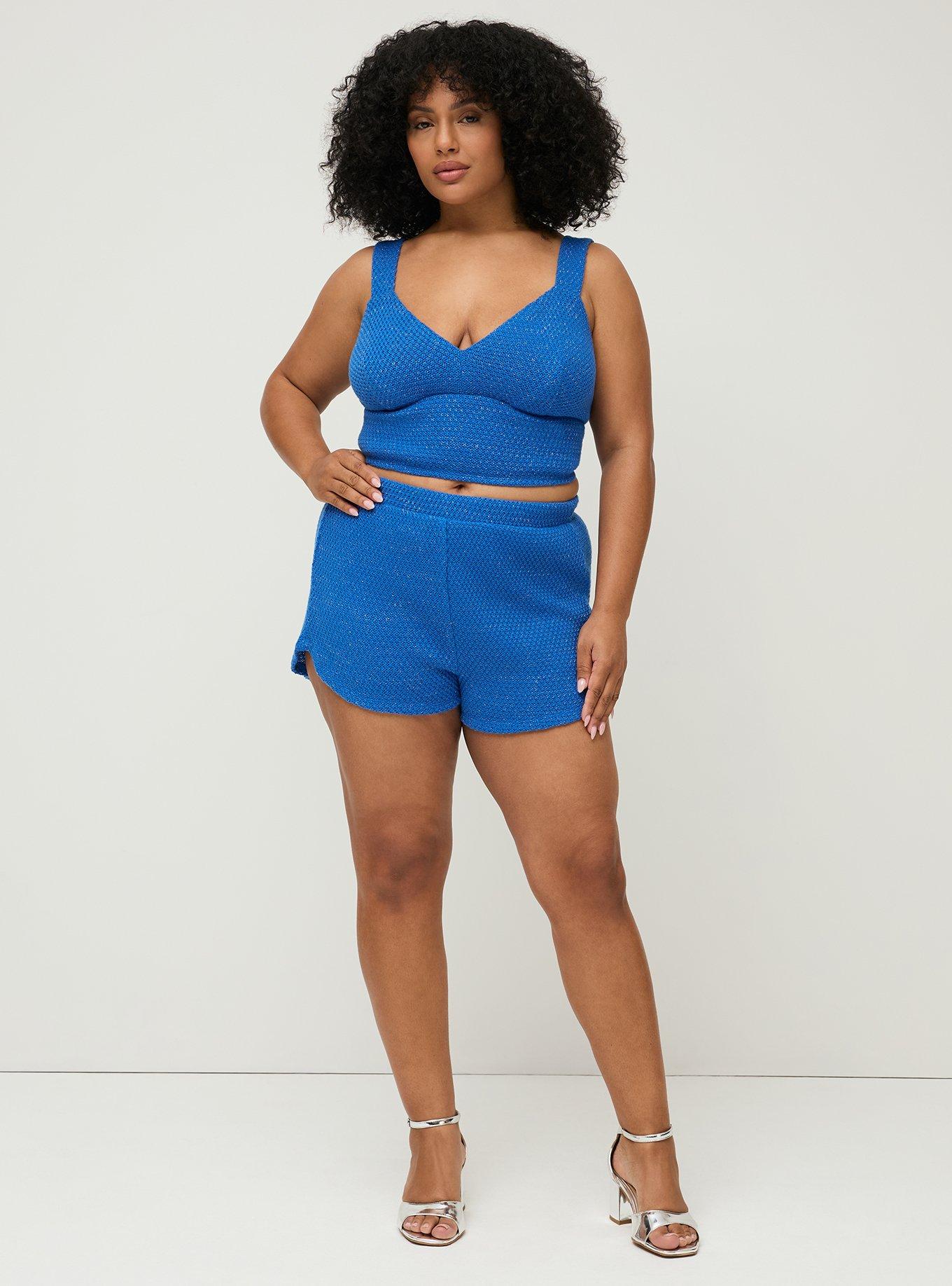 Studio Crop Knit Top, VICTORIA BLUE, alternate