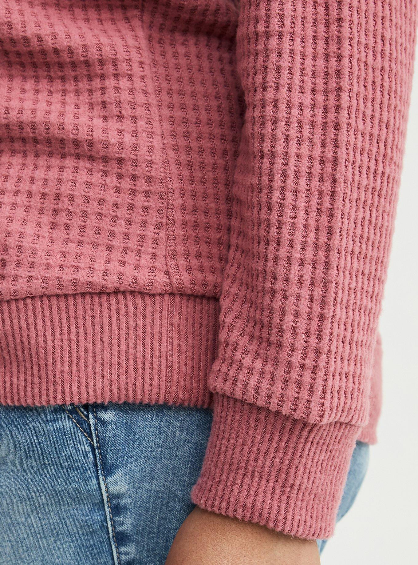 Brushed Waffle Raglan Sweatshirt, MESA ROSE, alternate