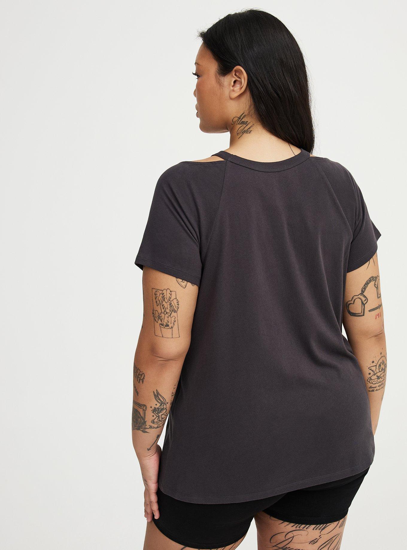 Heritage Jersey Cold Shoulder Tee, HECATE GODDESS VINTAGE BLACK, alternate