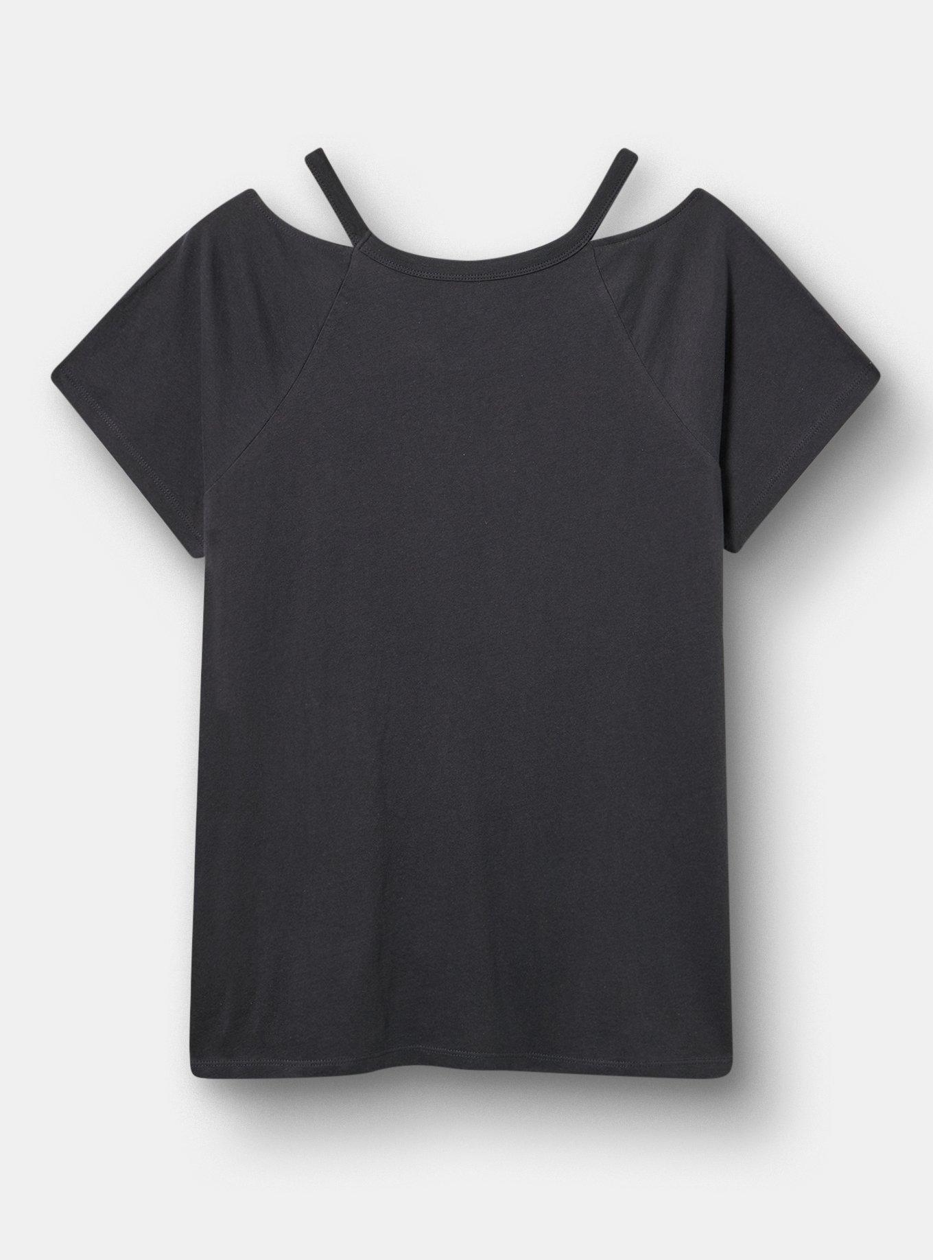 Heritage Jersey Cold Shoulder Tee, FEELING WITCHY OBSIDIAN, alternate