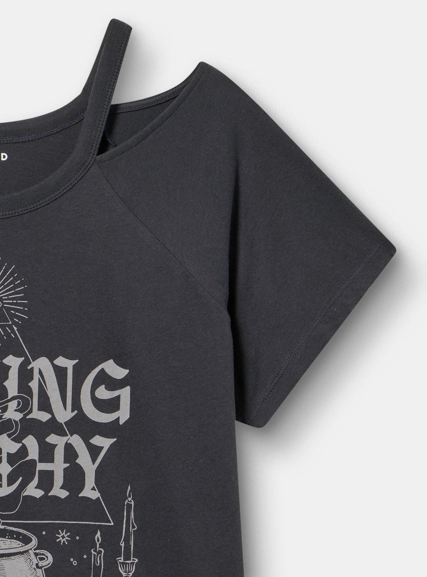 Heritage Jersey Cold Shoulder Tee, FEELING WITCHY OBSIDIAN, alternate