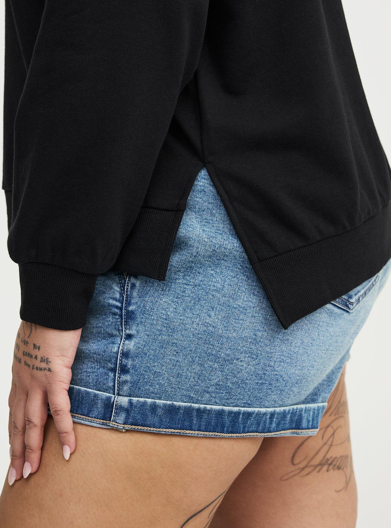 Brushed Waffle Crew Sweatshirt, DEEP BLACK, alternate