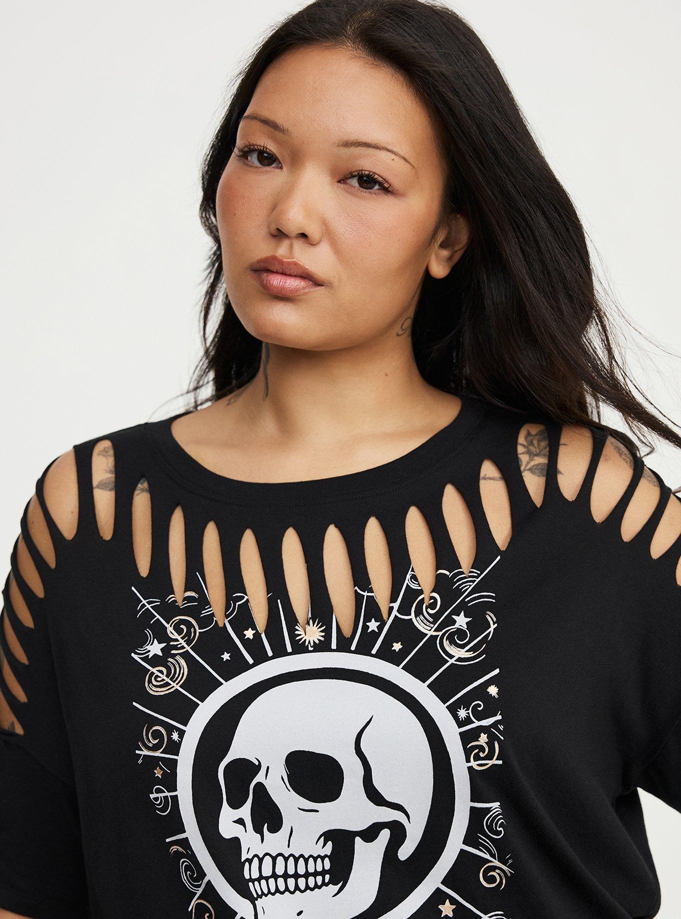 Heritage Jersey Relaxed Slash Front Tee, COSMIC SKULL DEEP BLACK, alternate