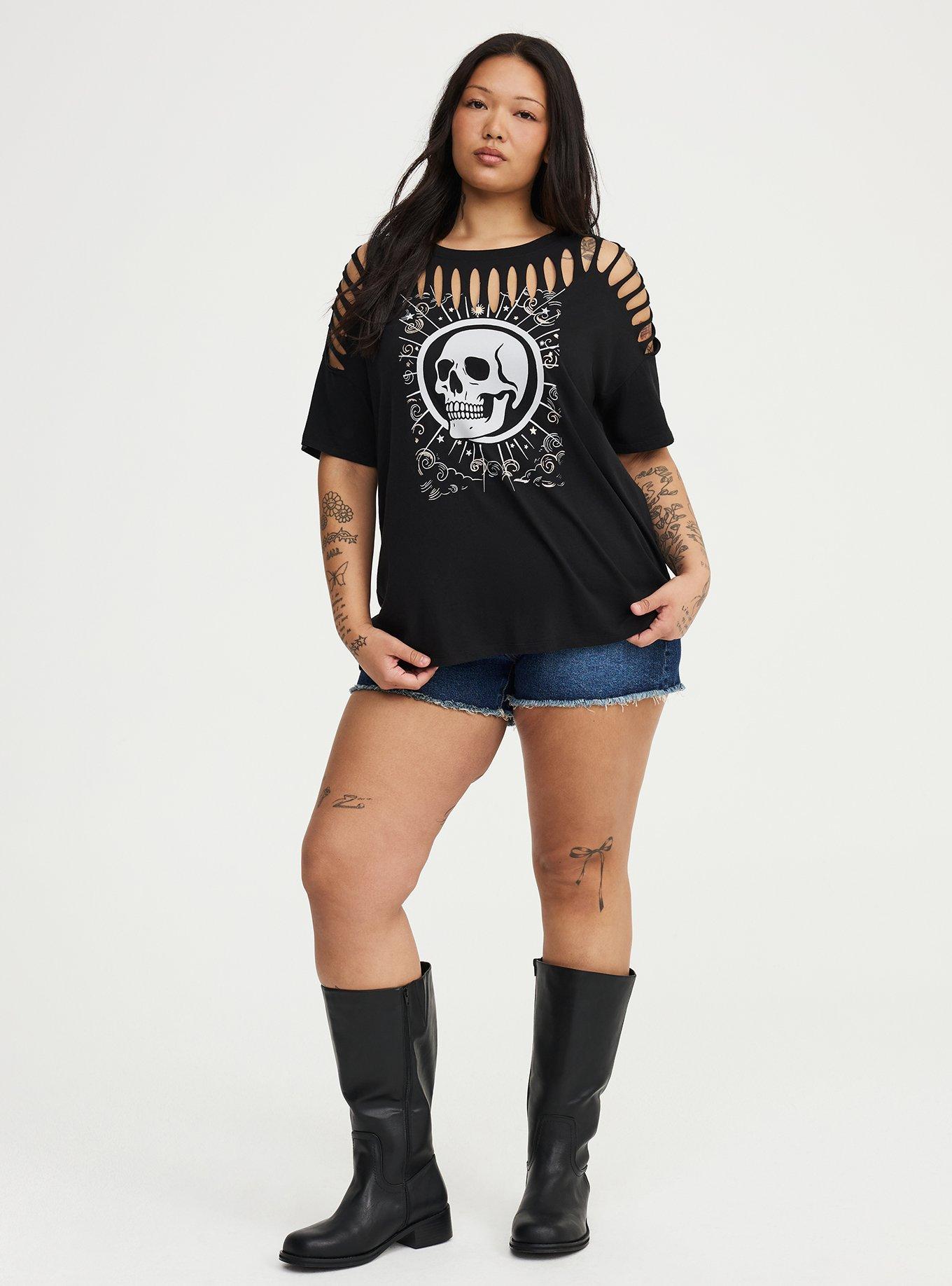Heritage Jersey Relaxed Slash Front Tee, COSMIC SKULL DEEP BLACK, alternate