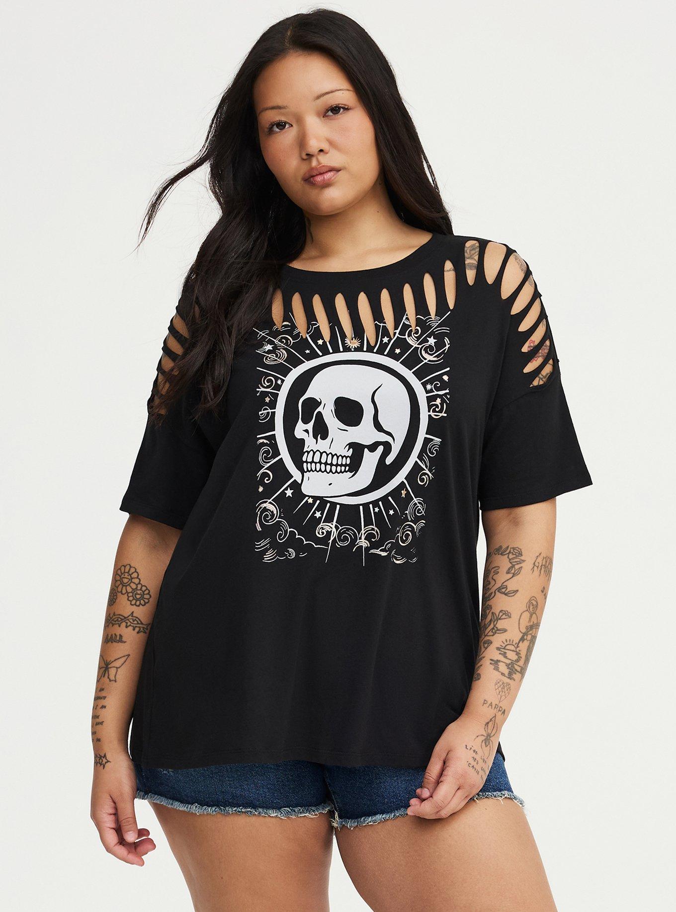 Heritage Jersey Relaxed Slash Front Tee, COSMIC SKULL DEEP BLACK, hi-res