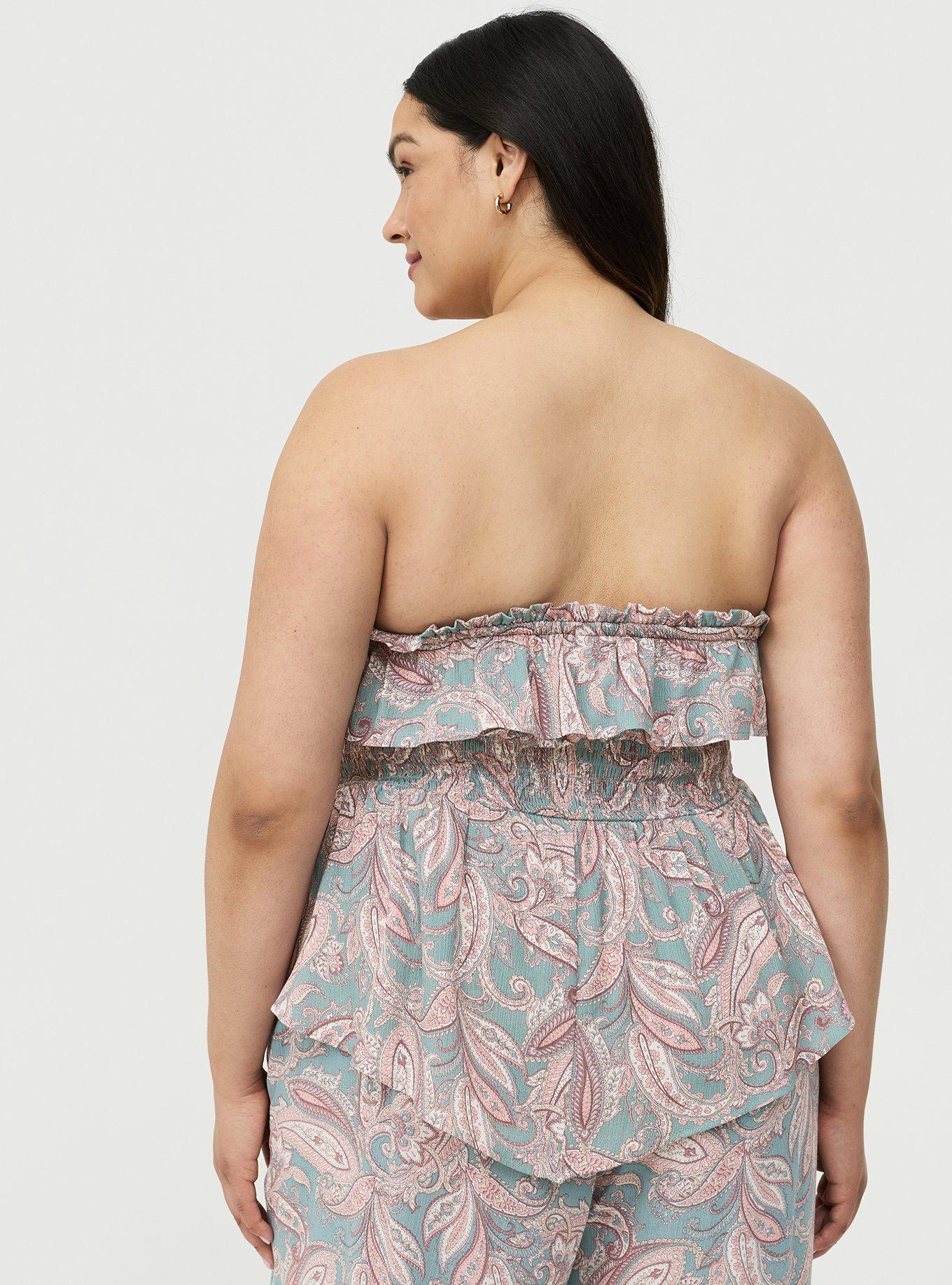 Crinkle Gauze Smocked Tube Top, FRENCH PAISLEY MULTI, alternate