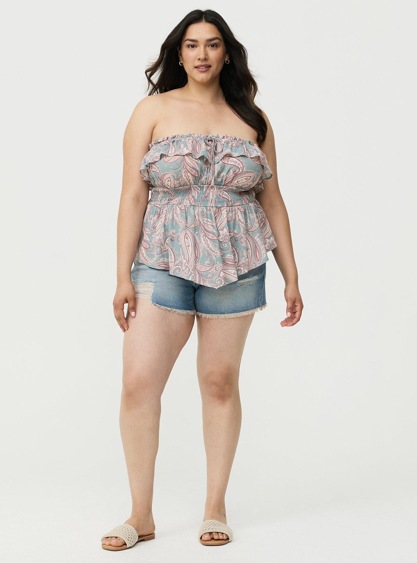 Crinkle Gauze Smocked Tube Top, FRENCH PAISLEY MULTI, alternate