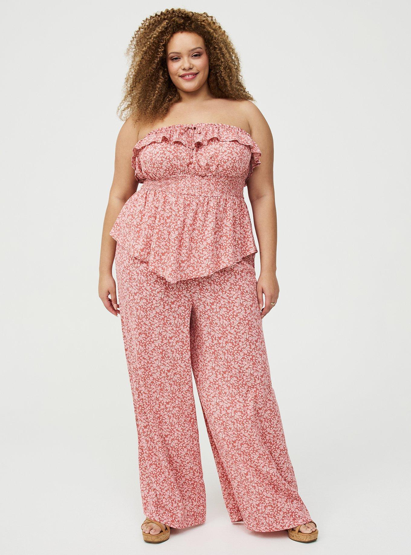 Crinkle Gauze Smocked Tube Top, DANIELLE DITSY FLORAL CORAL, hi-res