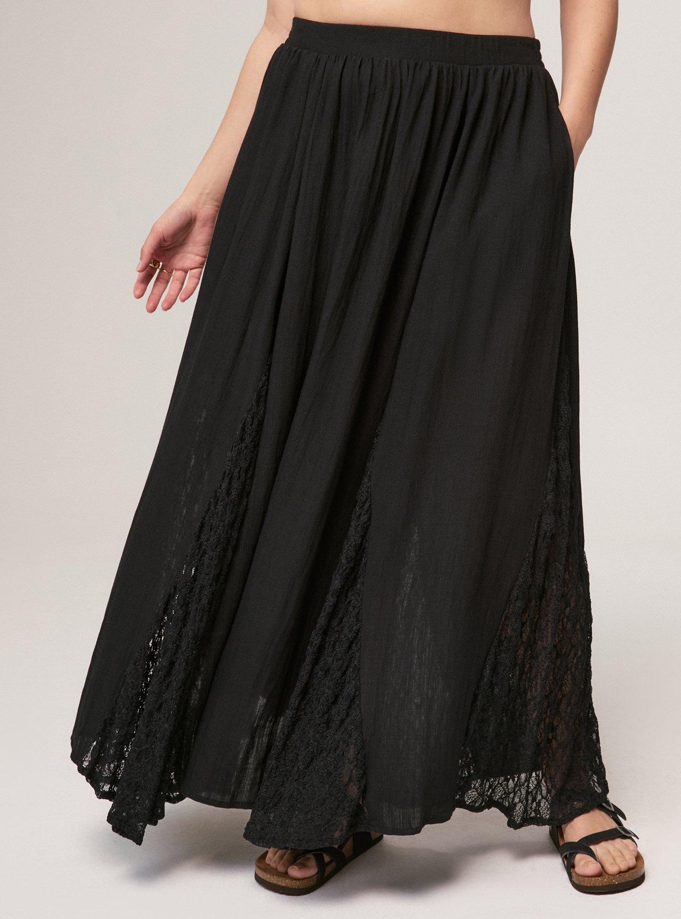 Festi Lace Maxi Skirt, DEEP BLACK, alternate