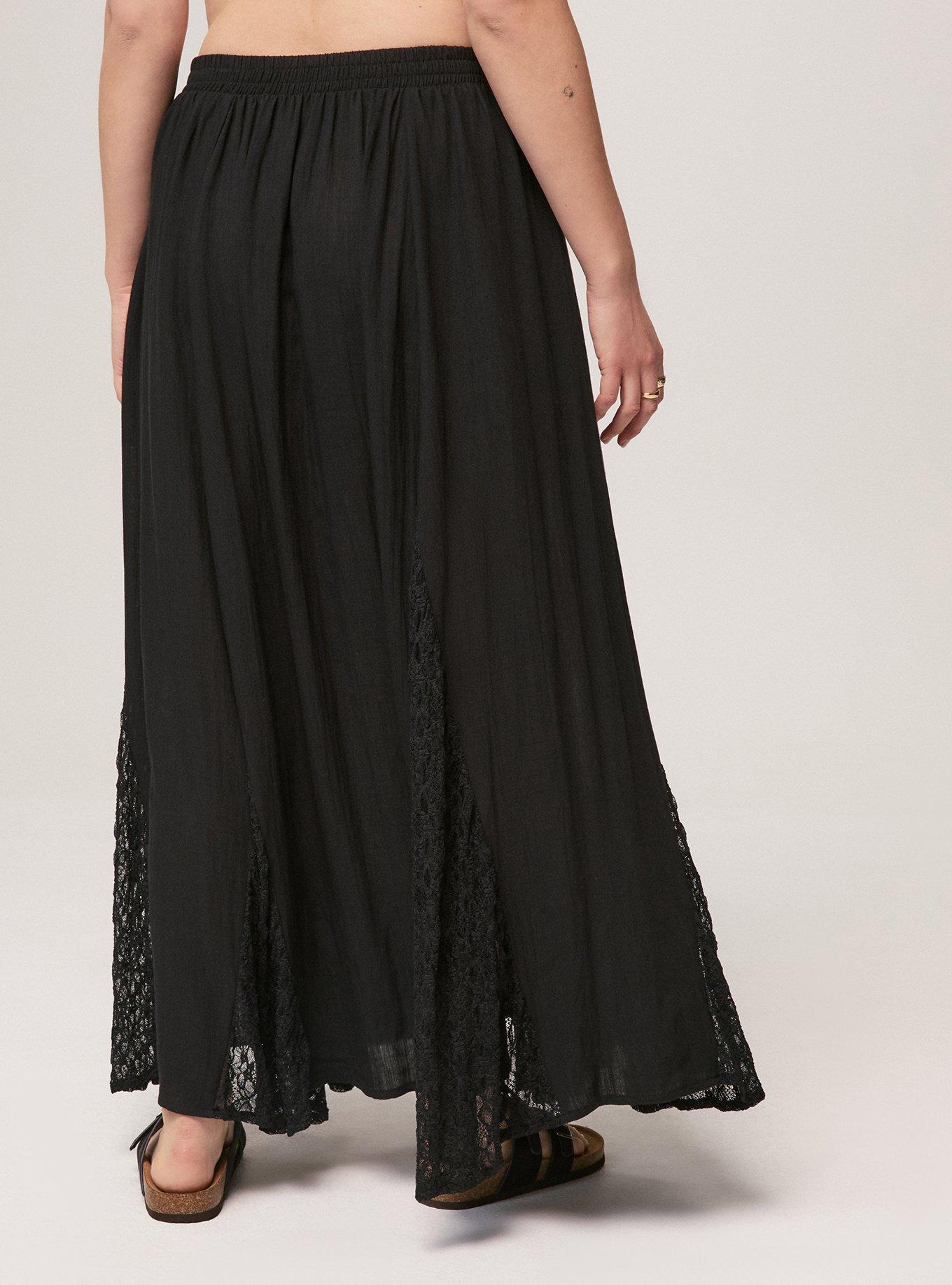 Festi Lace Maxi Skirt, DEEP BLACK, alternate