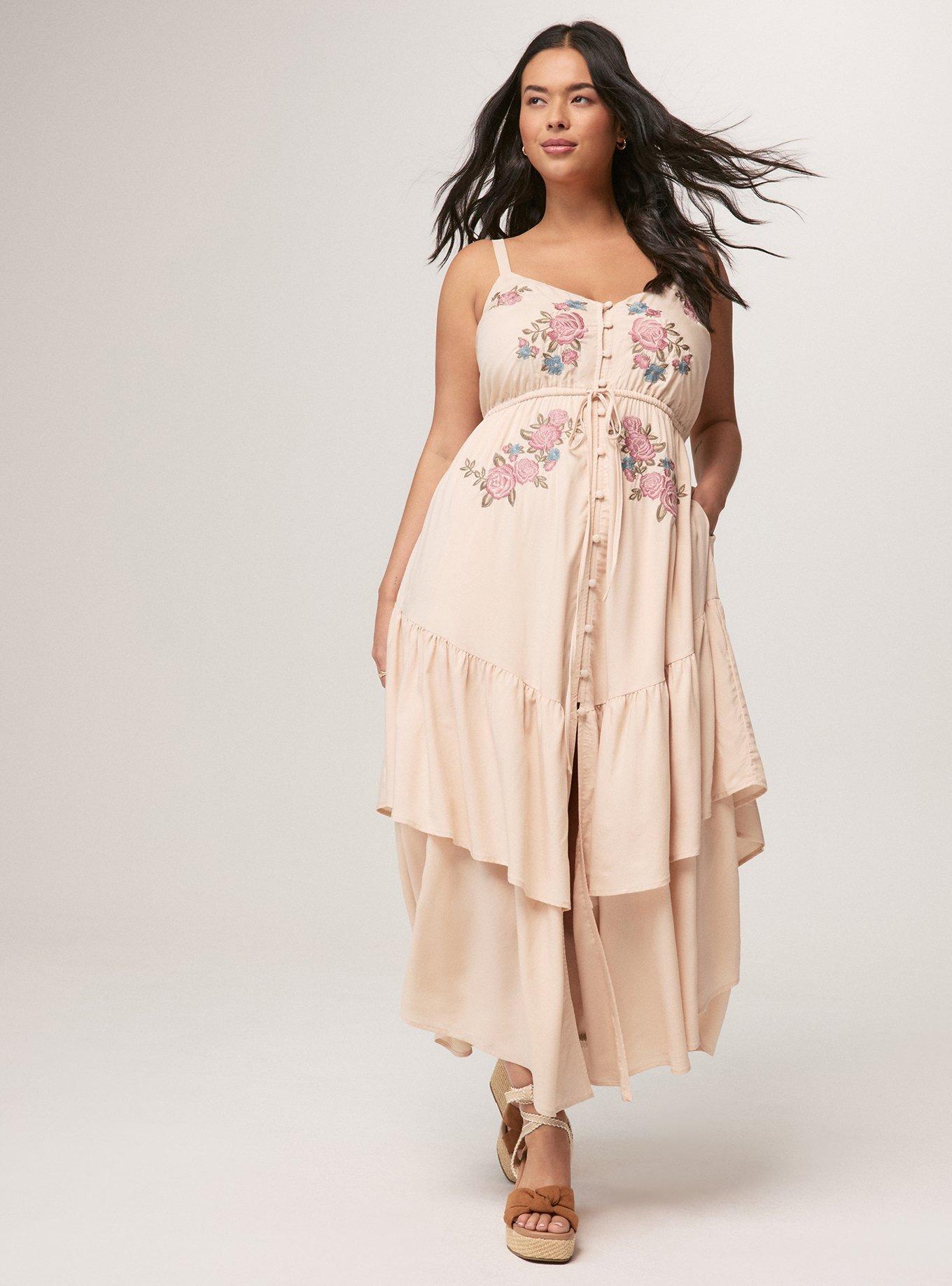 Plus Size - Festi Embroidered Maxi Dress - Torrid