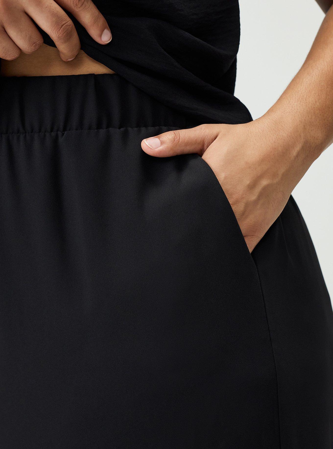 Pull-On High-Rise Palazzo Pant, DEEP BLACK, alternate