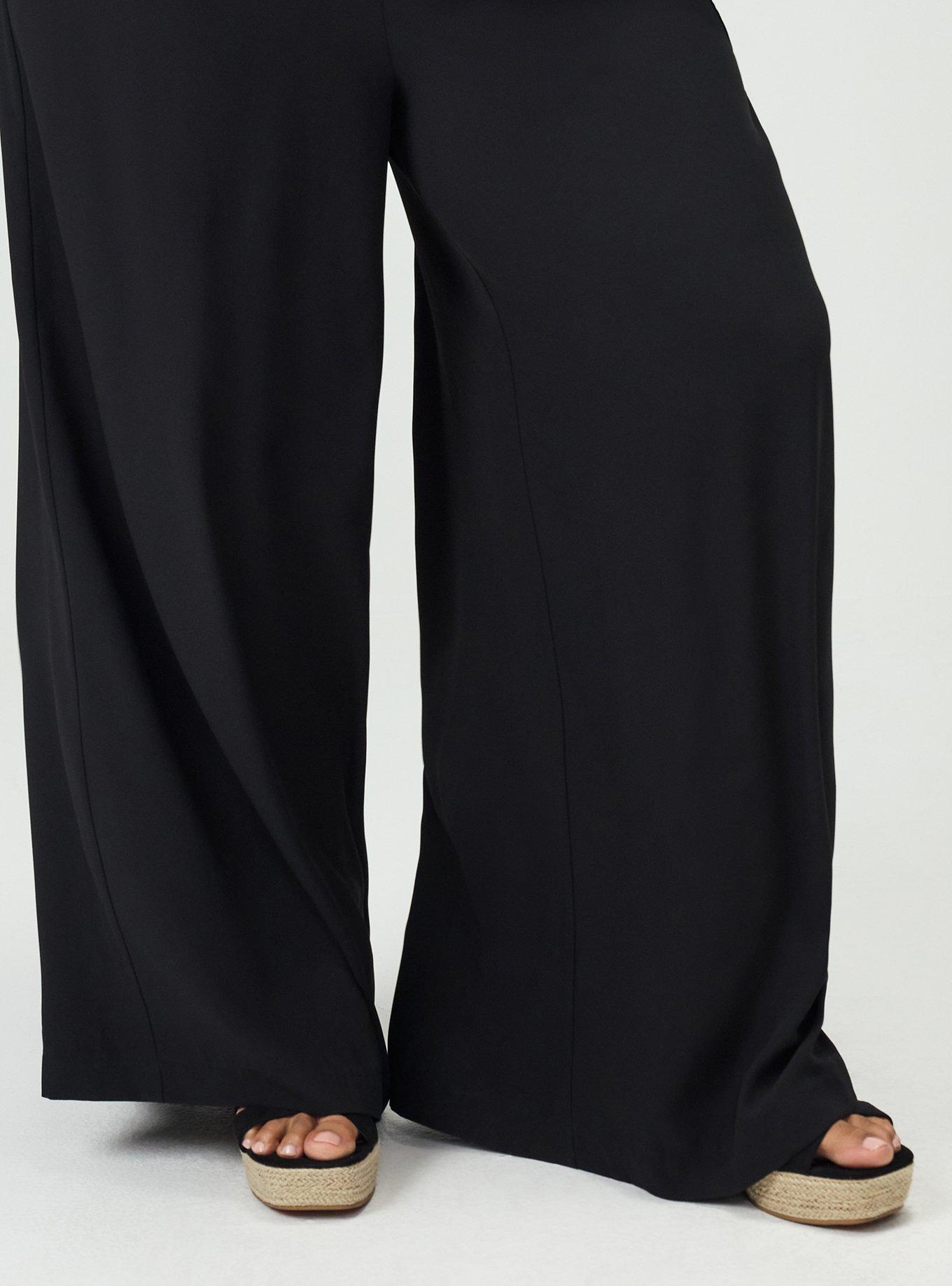 Pull-On High-Rise Palazzo Pant, DEEP BLACK, alternate
