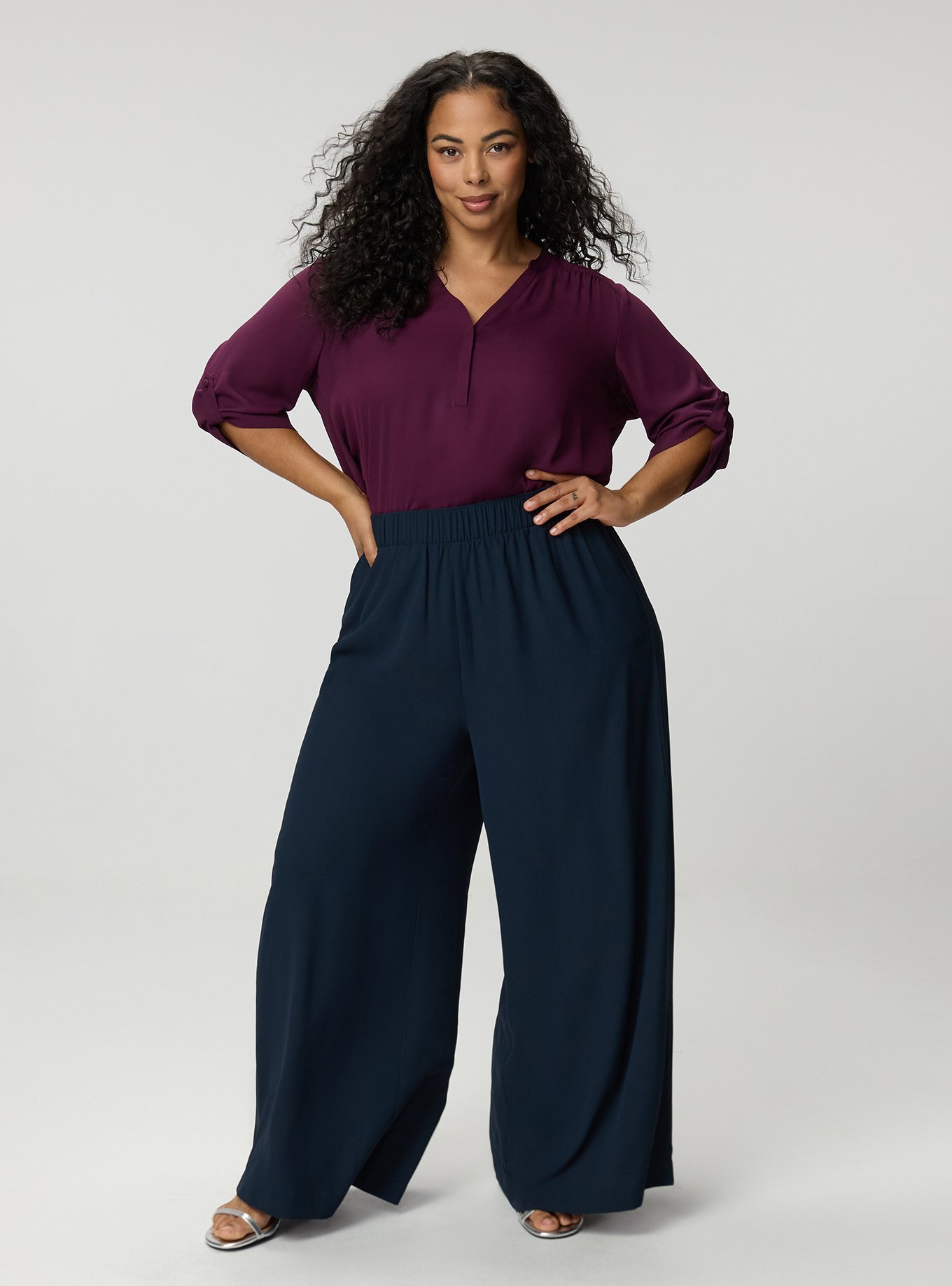 Pull-On High-Rise Palazzo Pant, TOTAL ECLIPSE, alternate