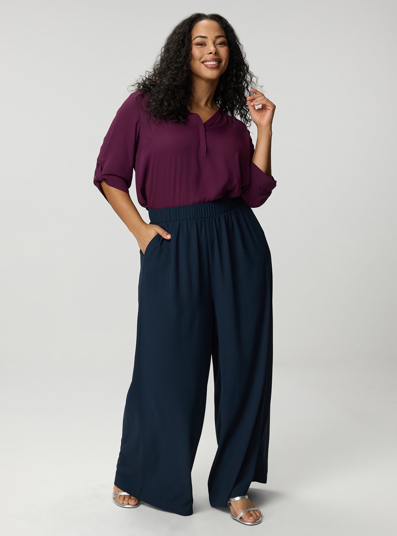 Pull-On High-Rise Palazzo Pant, TOTAL ECLIPSE, hi-res