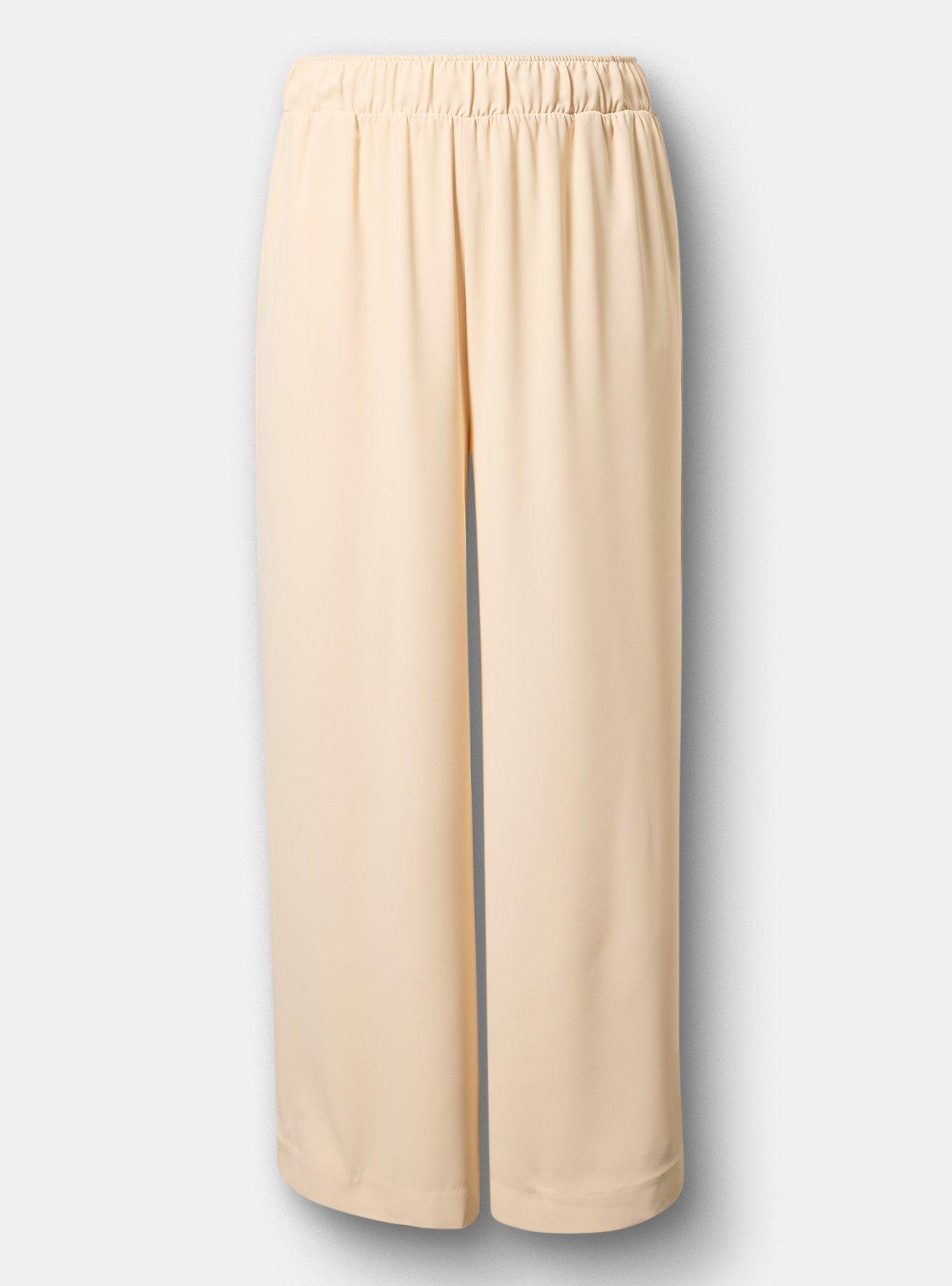 Pull-On High-Rise Palazzo Pant, CREME BRULEE, hi-res