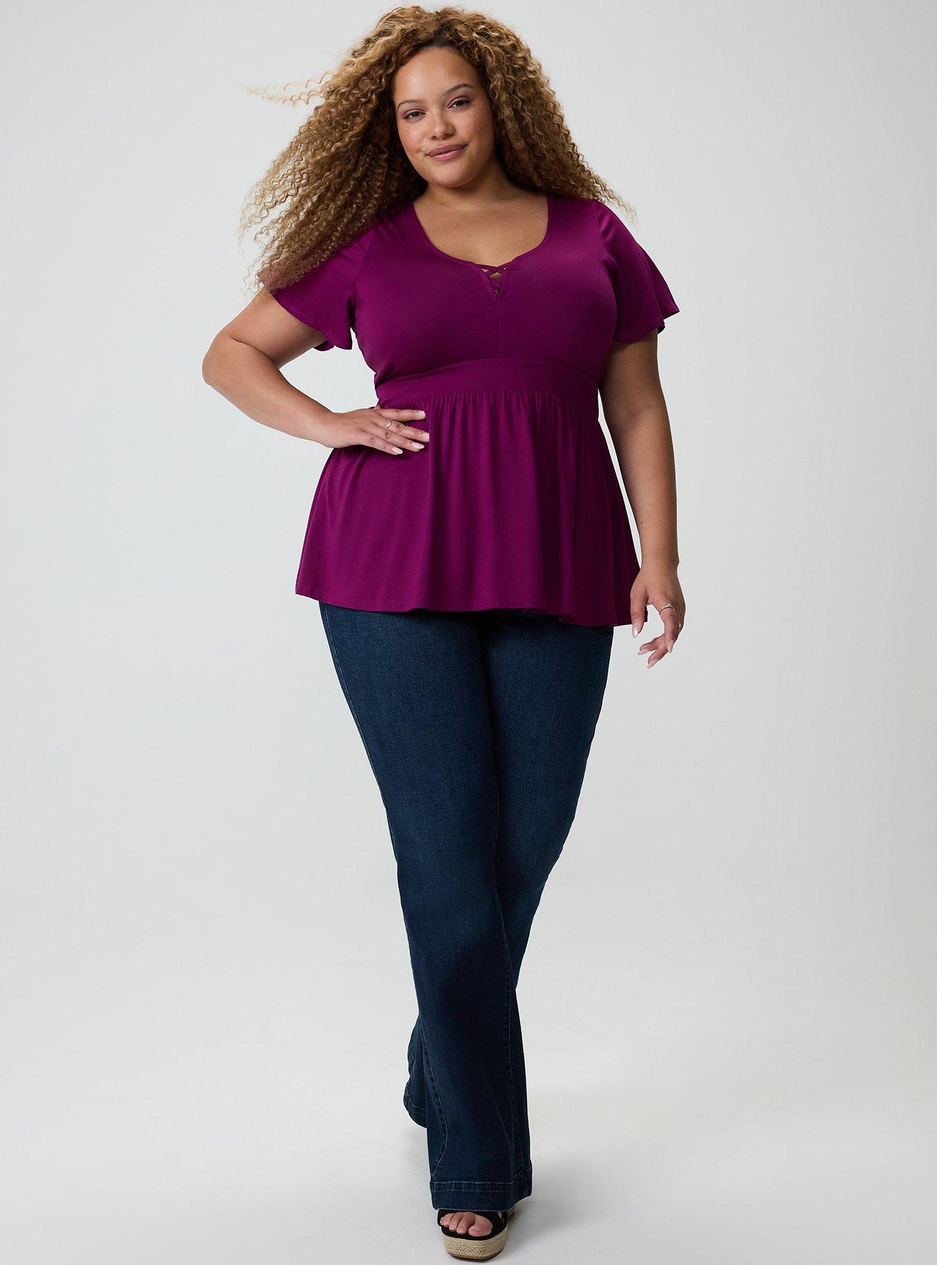 Super Soft Strappy Babydoll Top, PLUM CASPIA, alternate