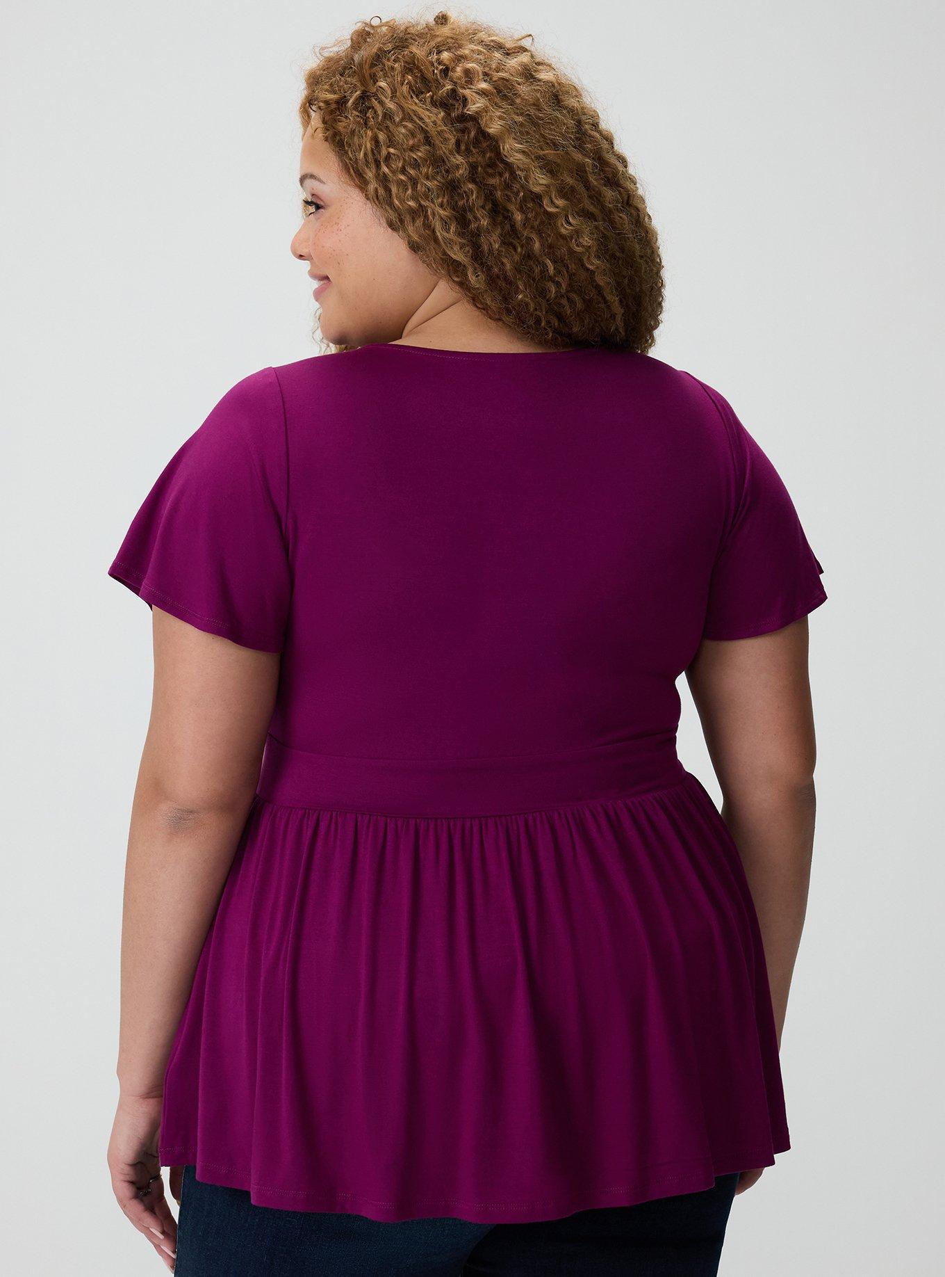 Super Soft Strappy Babydoll Top, PLUM CASPIA, alternate