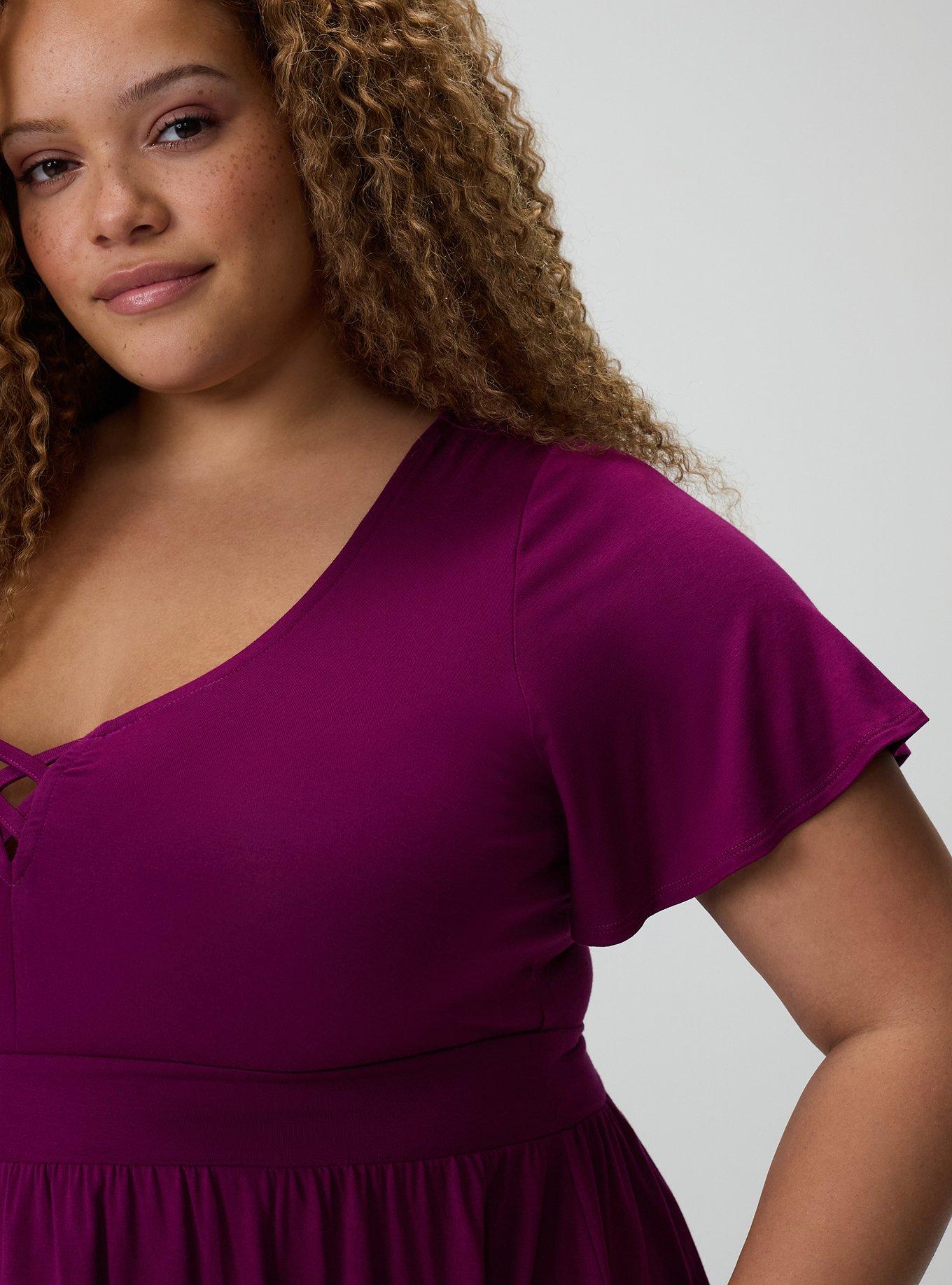 Super Soft Strappy Babydoll Top, PLUM CASPIA, alternate