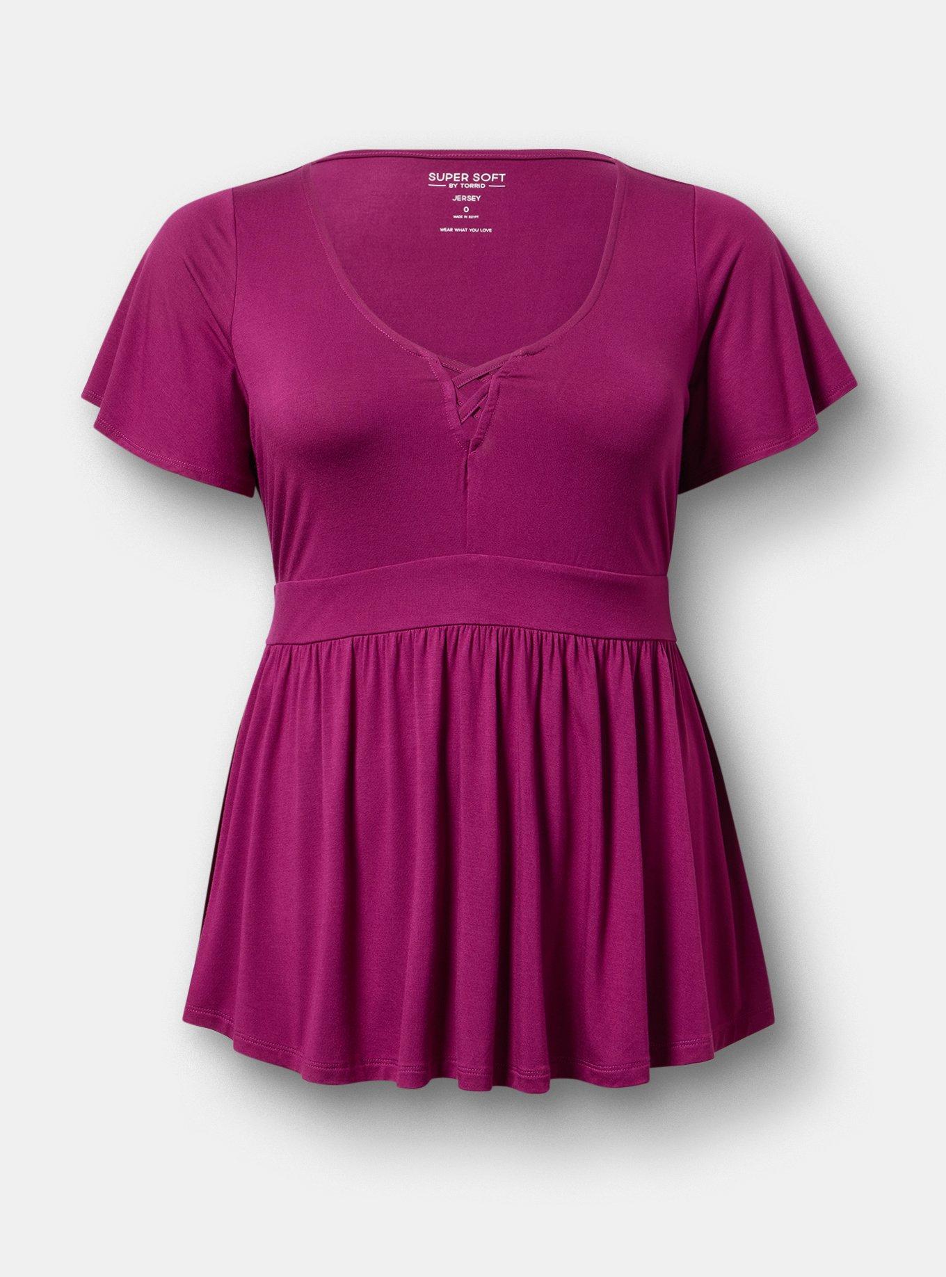 Super Soft Strappy Babydoll Top, PLUM CASPIA, hi-res