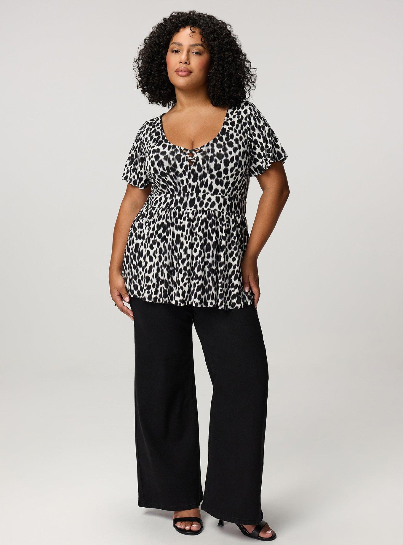 Super Soft Strappy Babydoll Top, IRL CHEETAH GREY, alternate