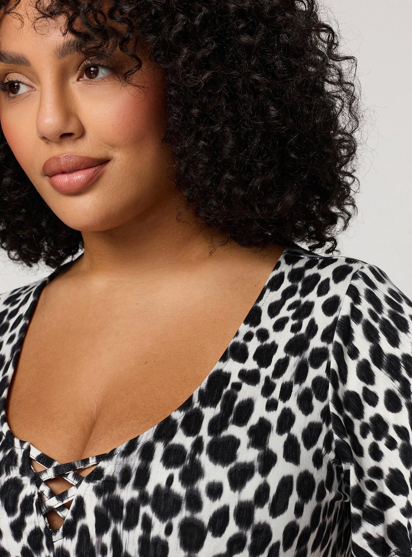 Super Soft Strappy Babydoll Top, IRL CHEETAH GREY, alternate