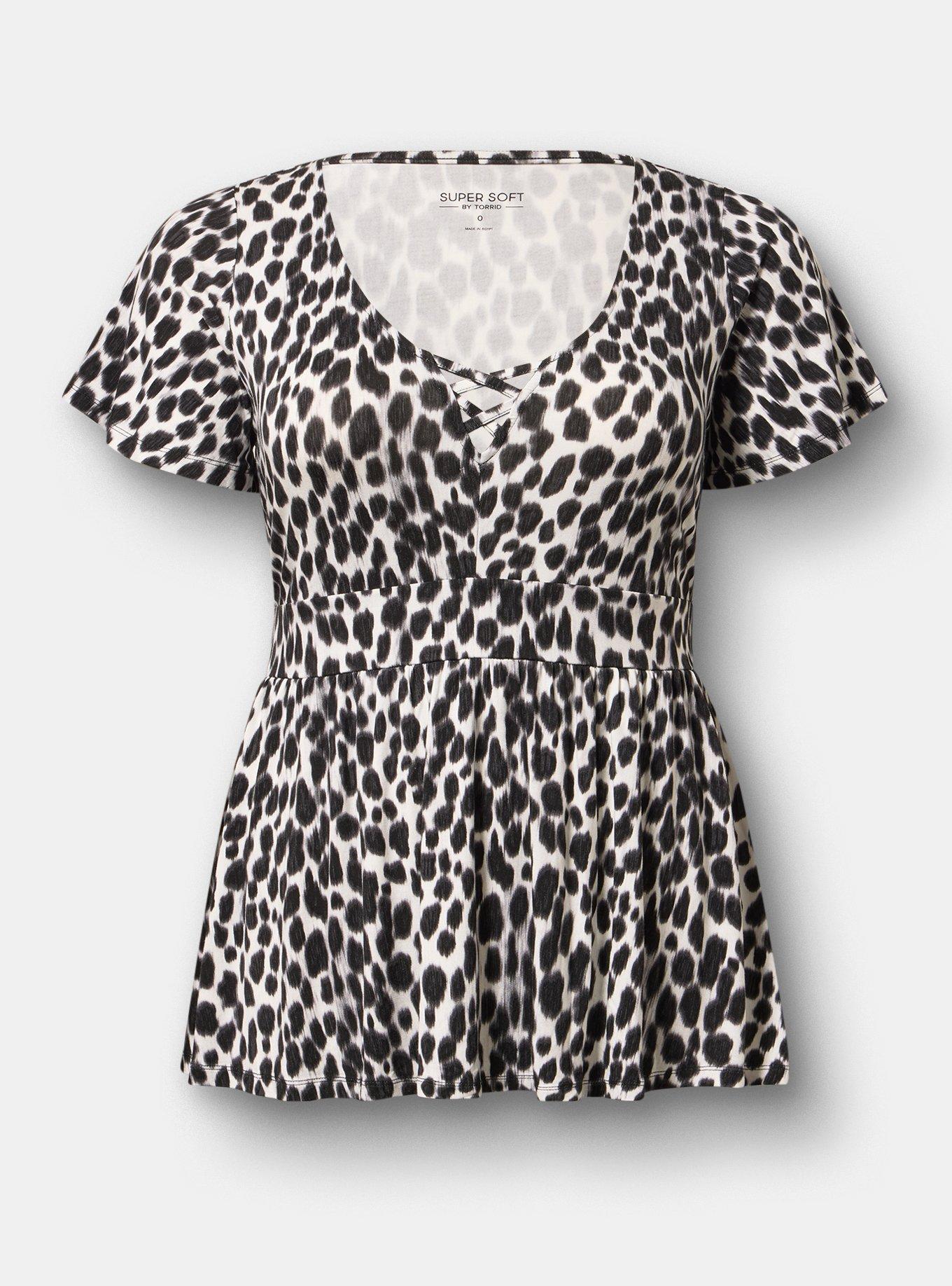 Super Soft Strappy Babydoll Top, IRL CHEETAH GREY, flat