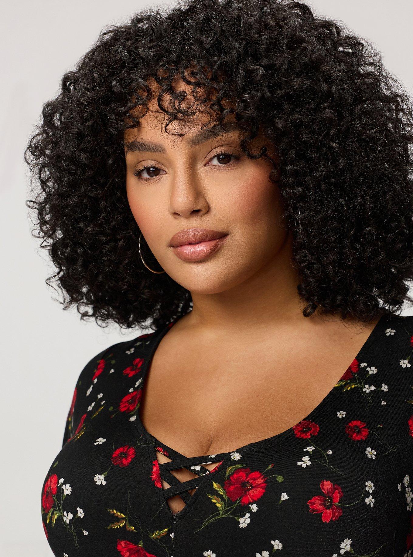 Super Soft Strappy Babydoll Top, CASSANDRA FLORAL BLACK, alternate
