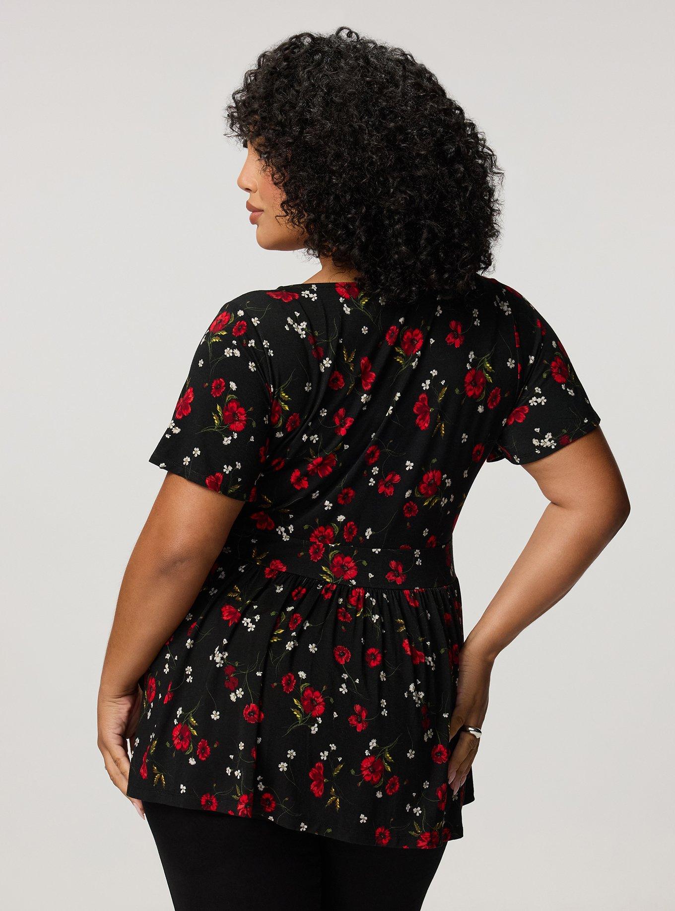 Super Soft Strappy Babydoll Top, CASSANDRA FLORAL BLACK, alternate