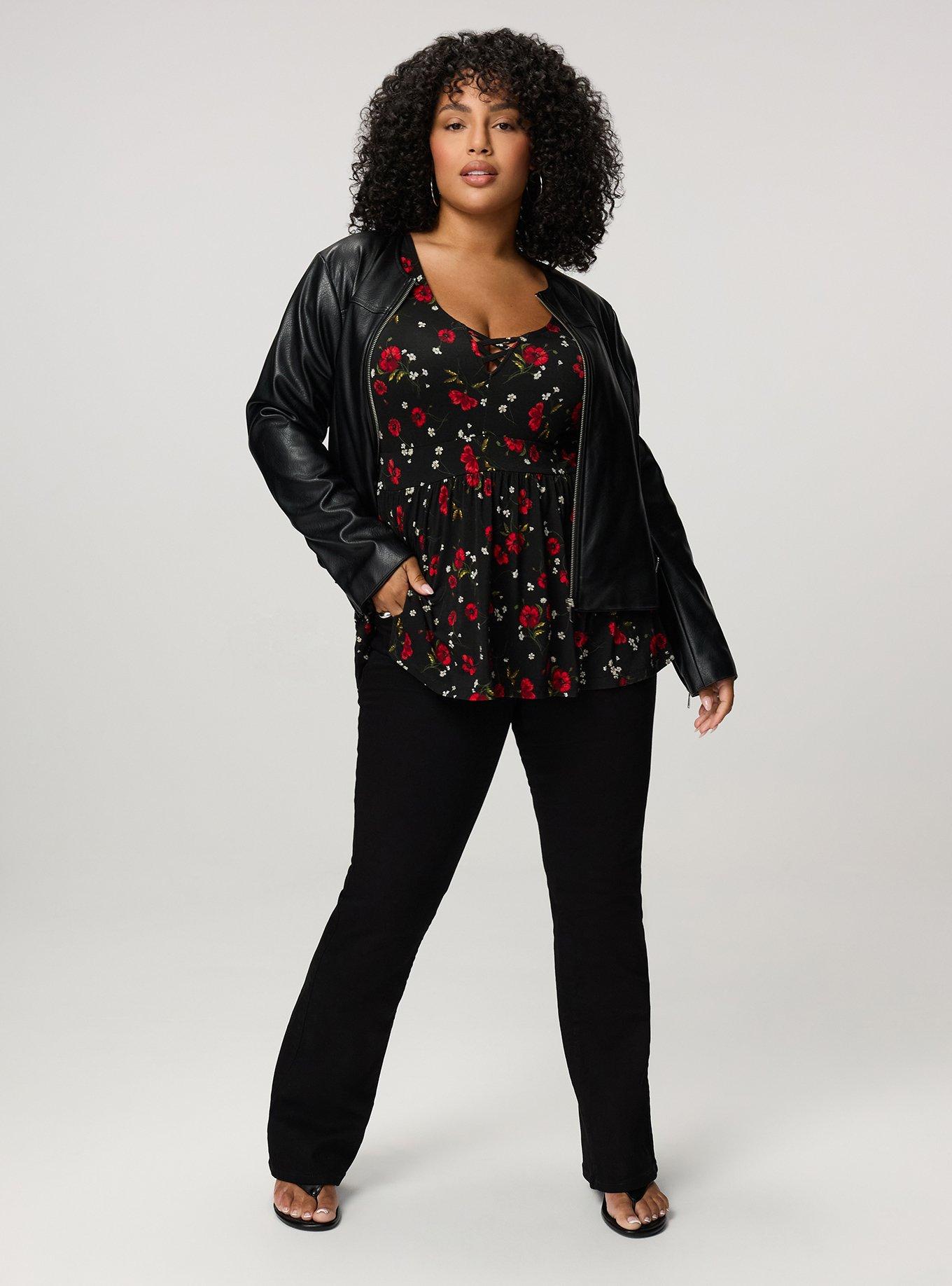 Super Soft Strappy Babydoll Top, CASSANDRA FLORAL BLACK, alternate