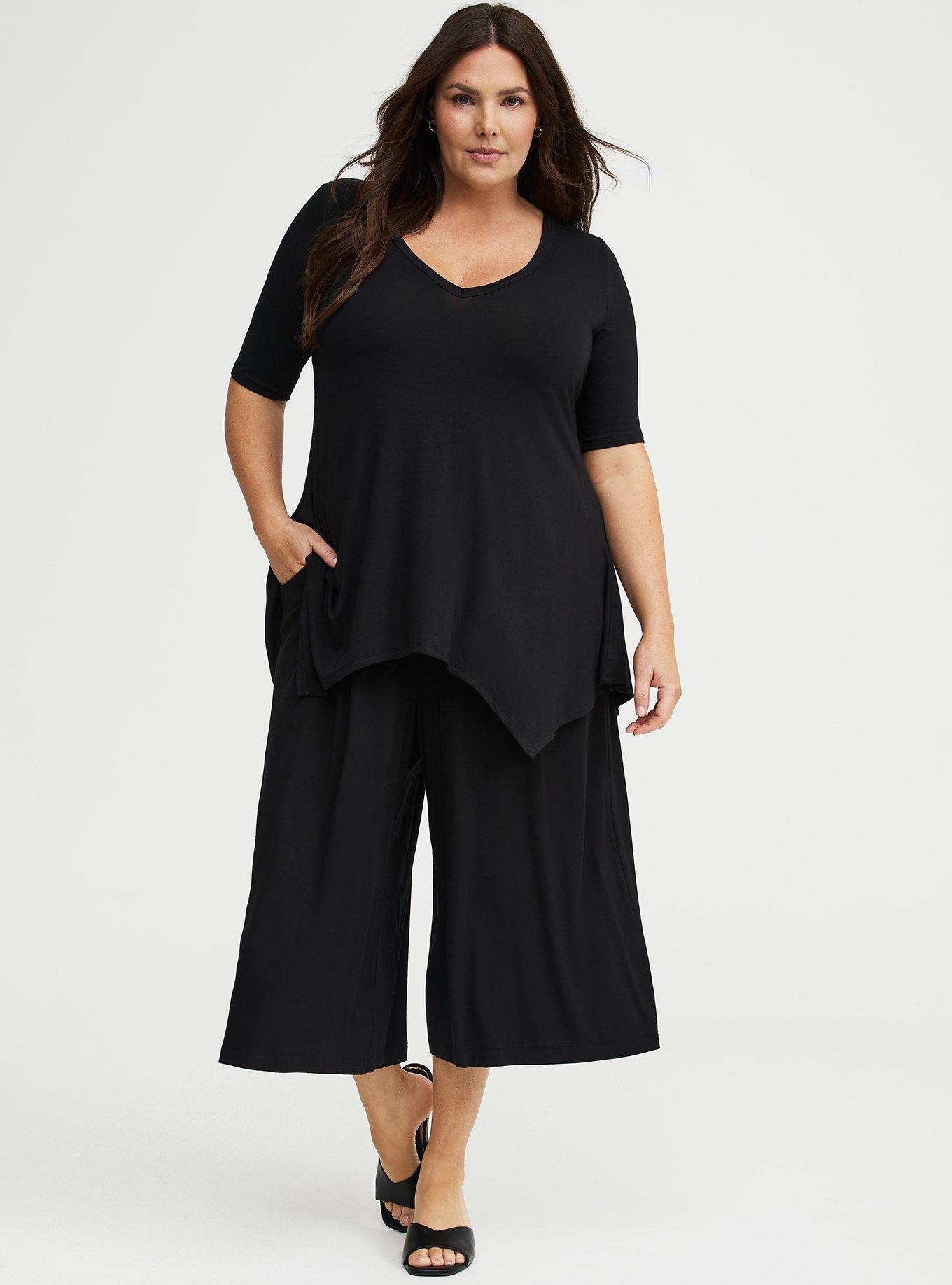 Super Soft Hanky Hem Tunic, DEEP BLACK, alternate