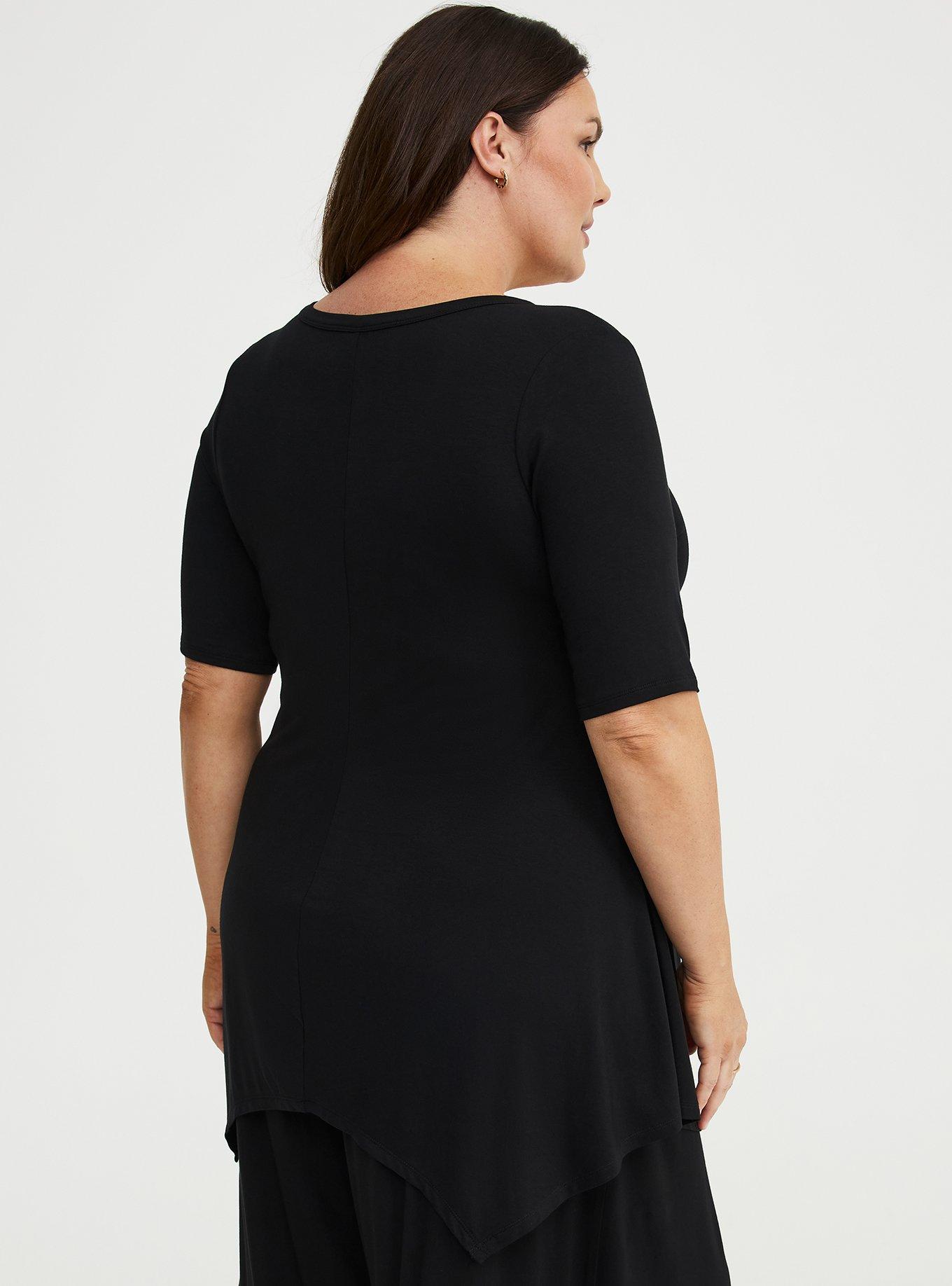 Super Soft Hanky Hem Tunic, DEEP BLACK, alternate