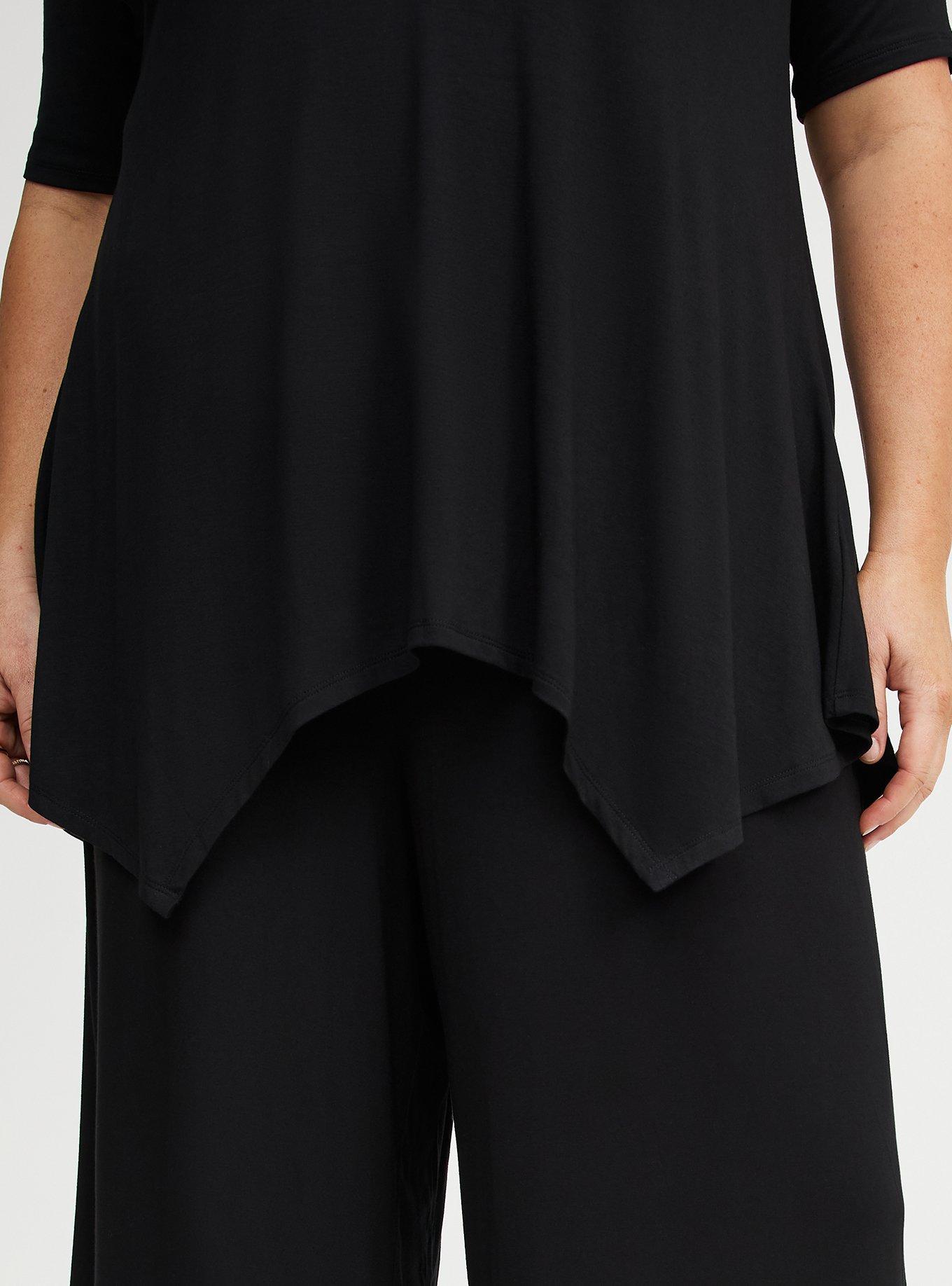 Super Soft Hanky Hem Tunic, DEEP BLACK, alternate