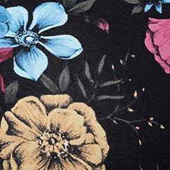 Super Soft Hanky Hem Tunic, TEIRED FLORAL BLACK, swatch