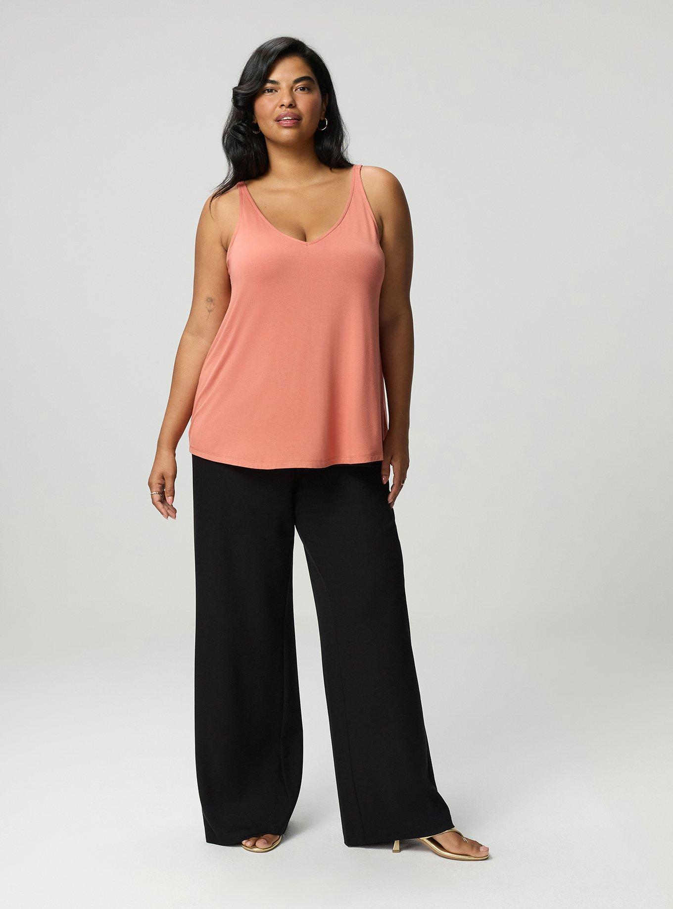 Plus Size Super Soft V-Neck Swing Tank, ARAGON, alternate